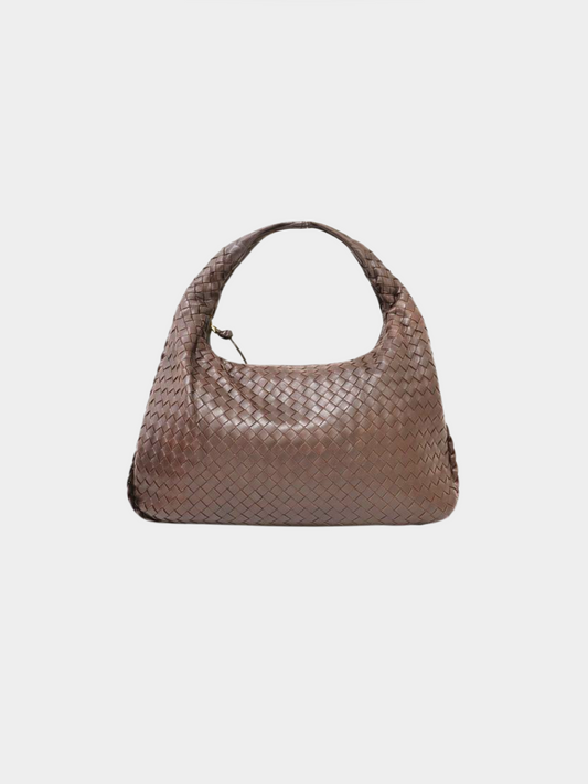 Bottega Veneta 2010s Brown Intrecciato Shoulder Bag