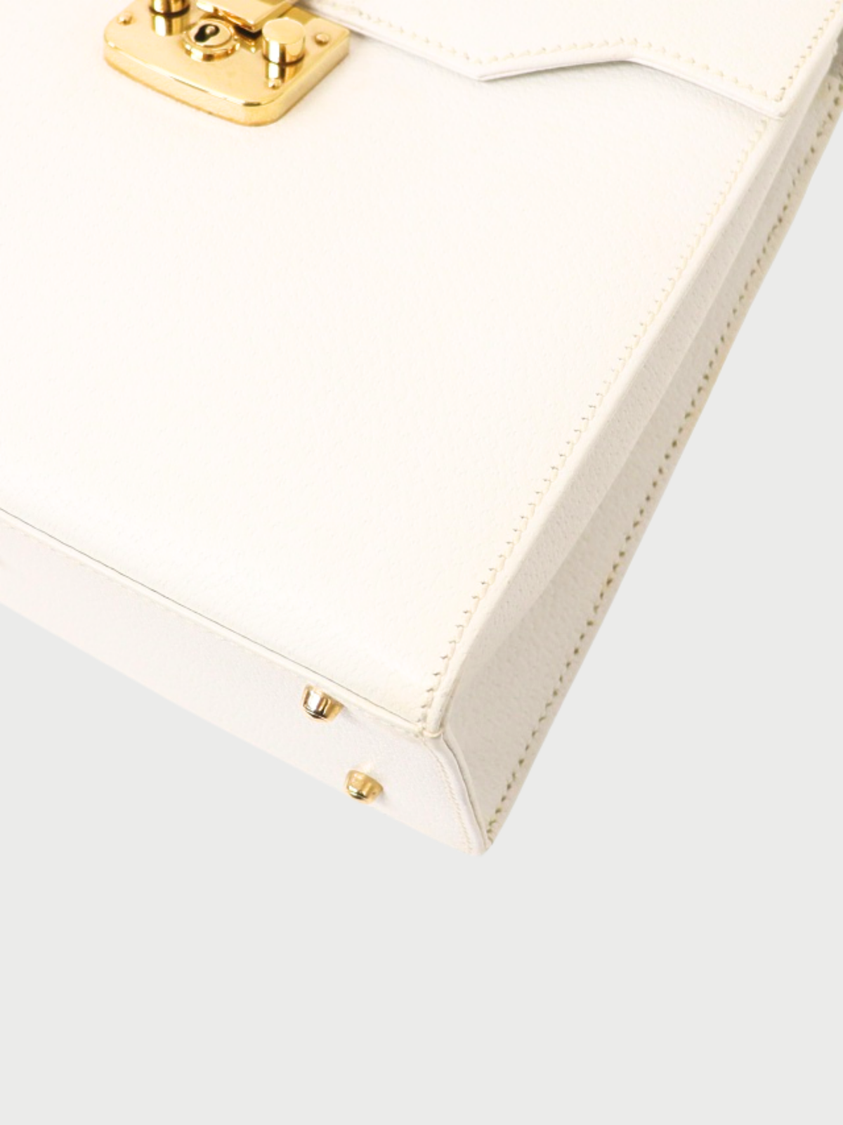 Gucci 2000s White Leather Lady Lock Handbag