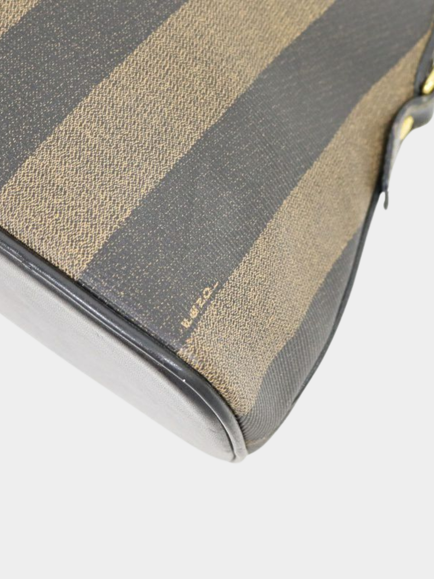 Fendi 2000s Black Khaki Pecan PVC Leather 2-Way Bag