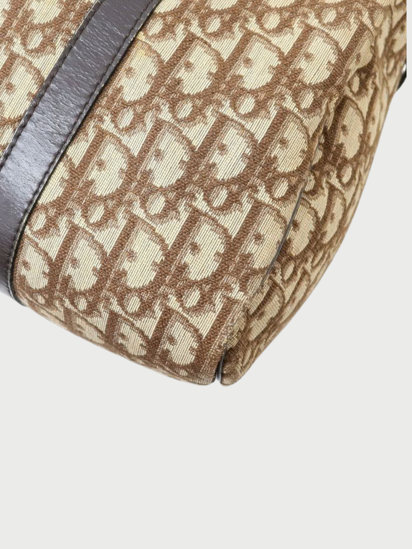 Christian Dior 2000s Brown Trotter Canvas Boston Bag