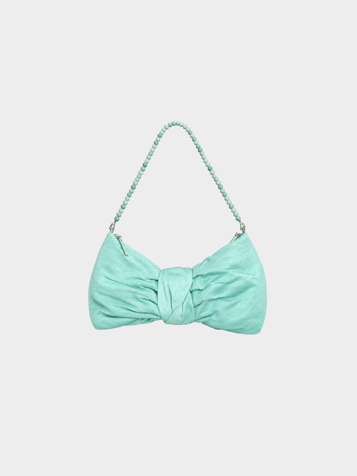 Valentino 2000s Turquoise Bow Beaded Handle Bag