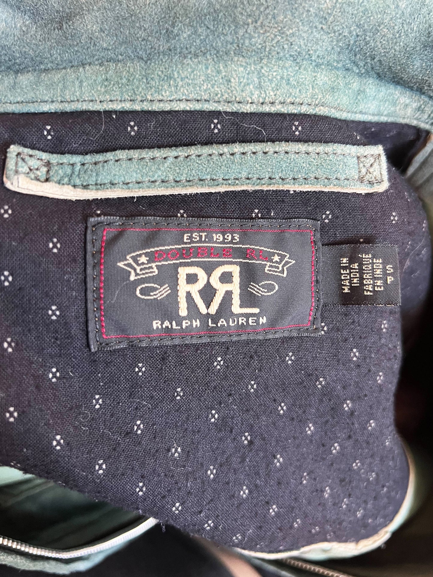 Ralph Lauren 1990s Blue Suede Zip-up Jacket