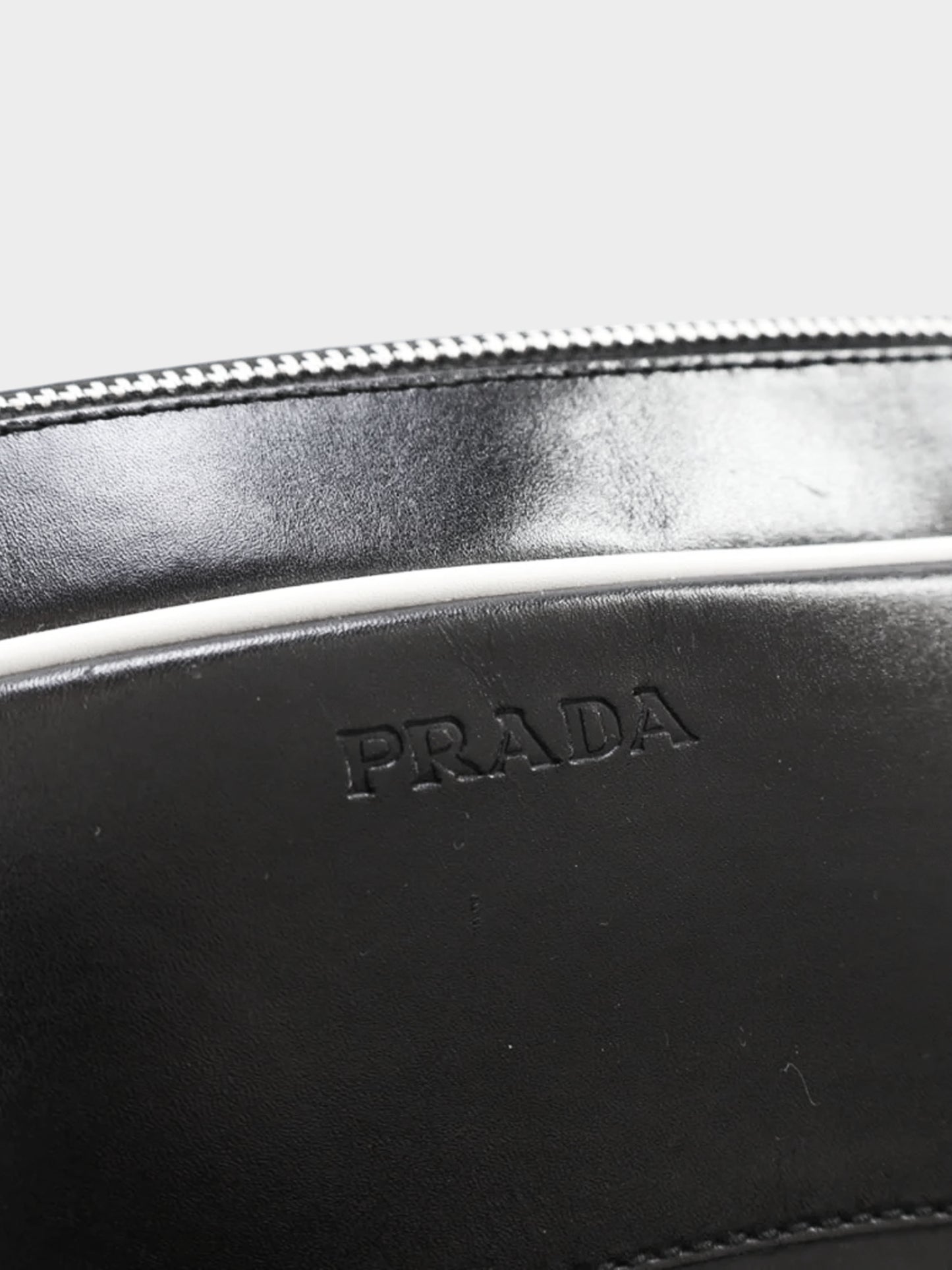 Prada Early 2000s  Black Leather Bowler Bag