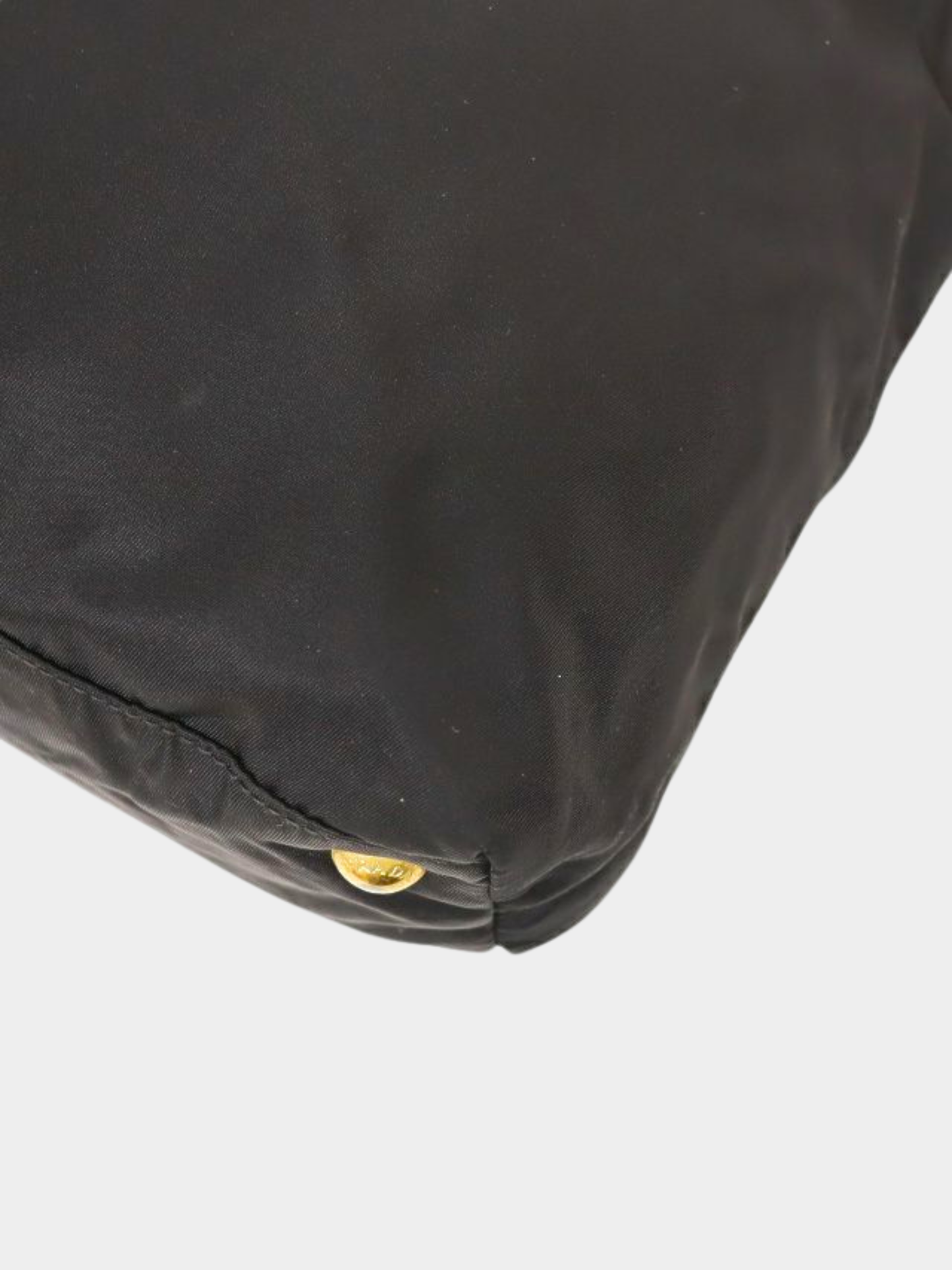 Prada 2000s Black Triangle Logo Nylon Tote Bag