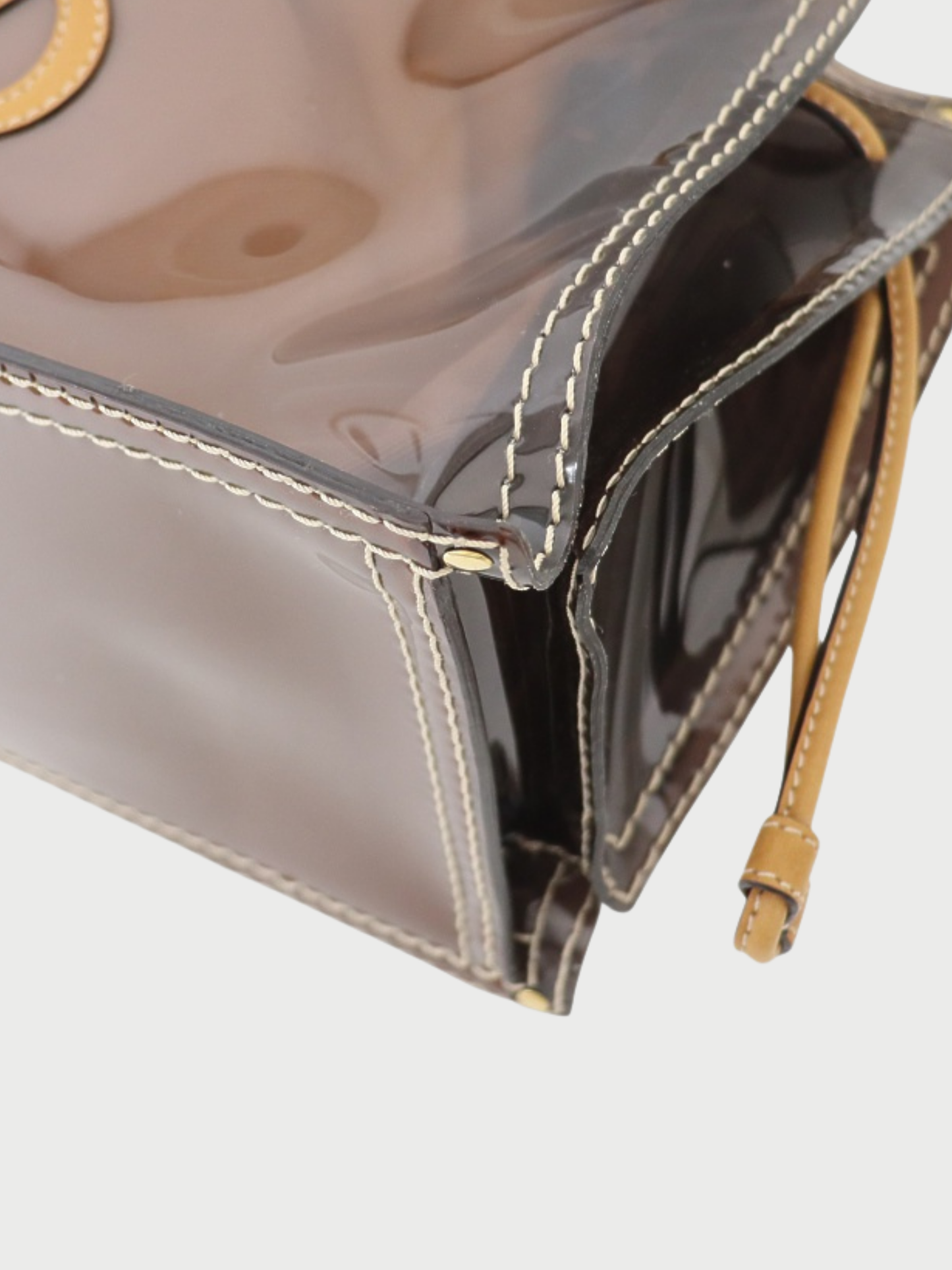 Loewe 2000s Brown PVC Leather Anagram Clear Tote Bag