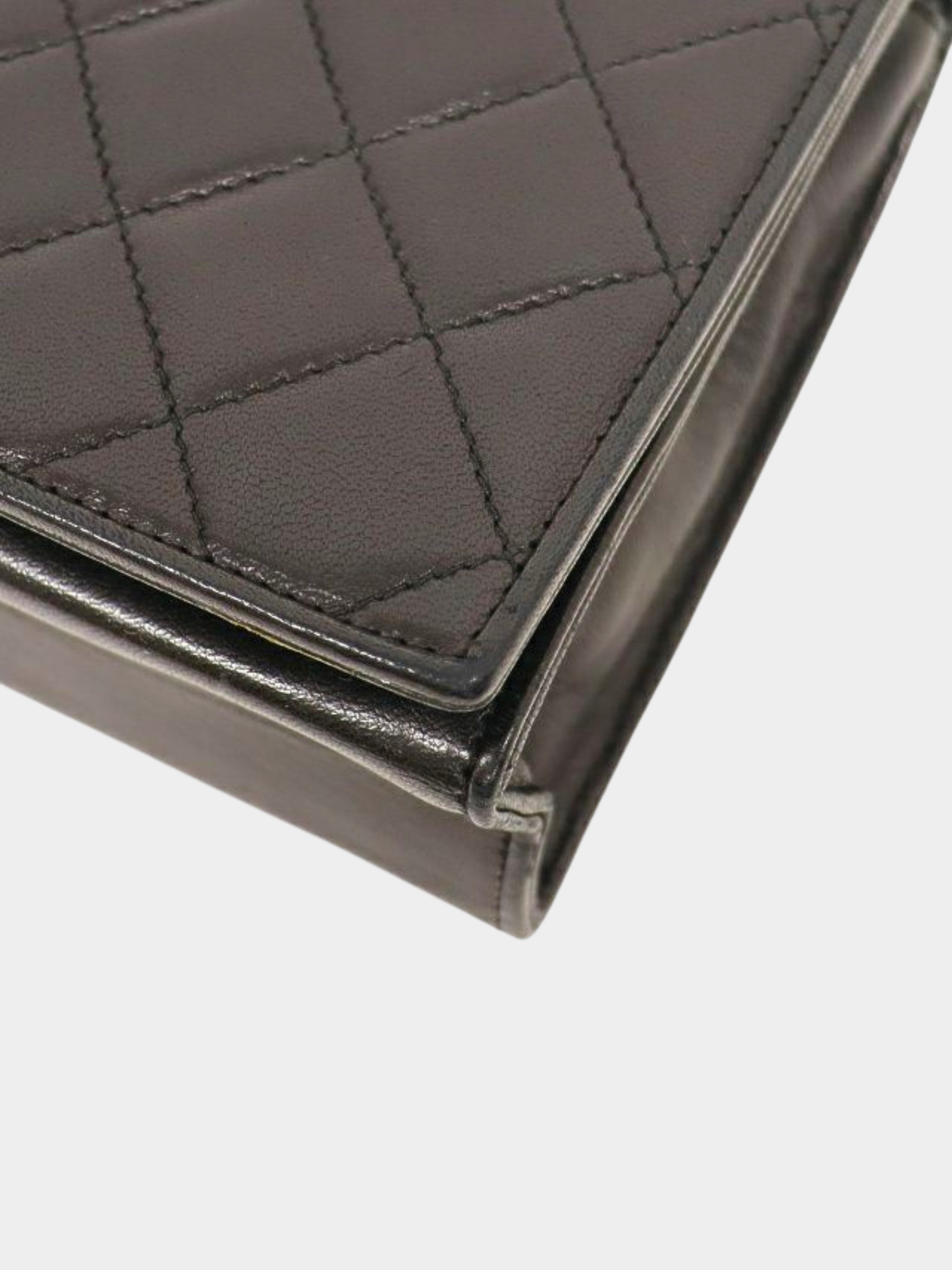 Chanel 1990–1991 Black Lambskin Matelassé Chain Shoulder Bag