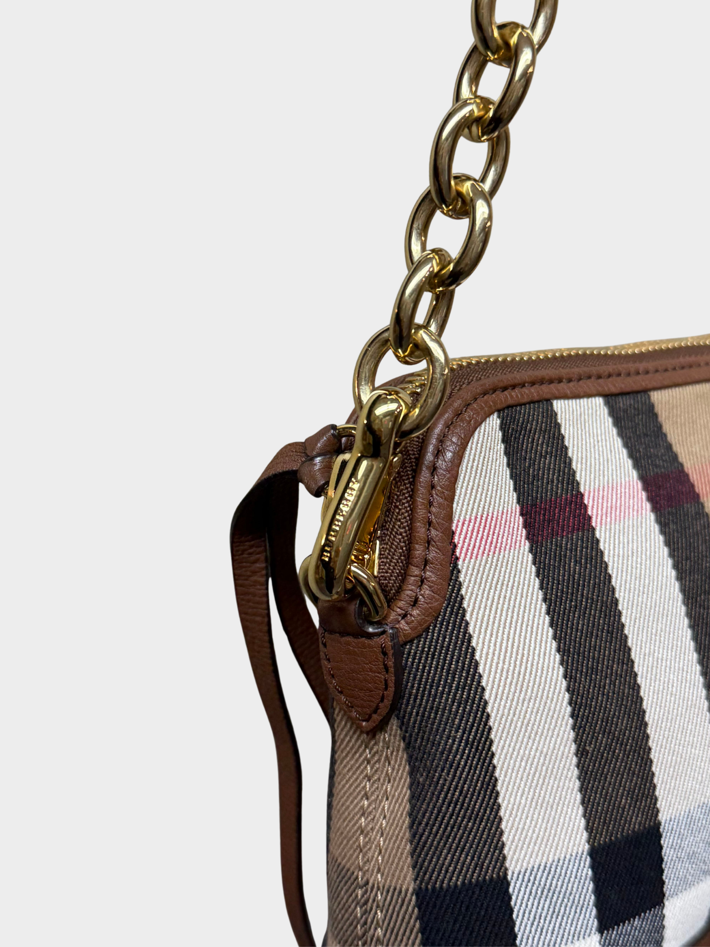 Burberry 2015-2017 Beige House Check Derby Abingdon Crossbody Bag
