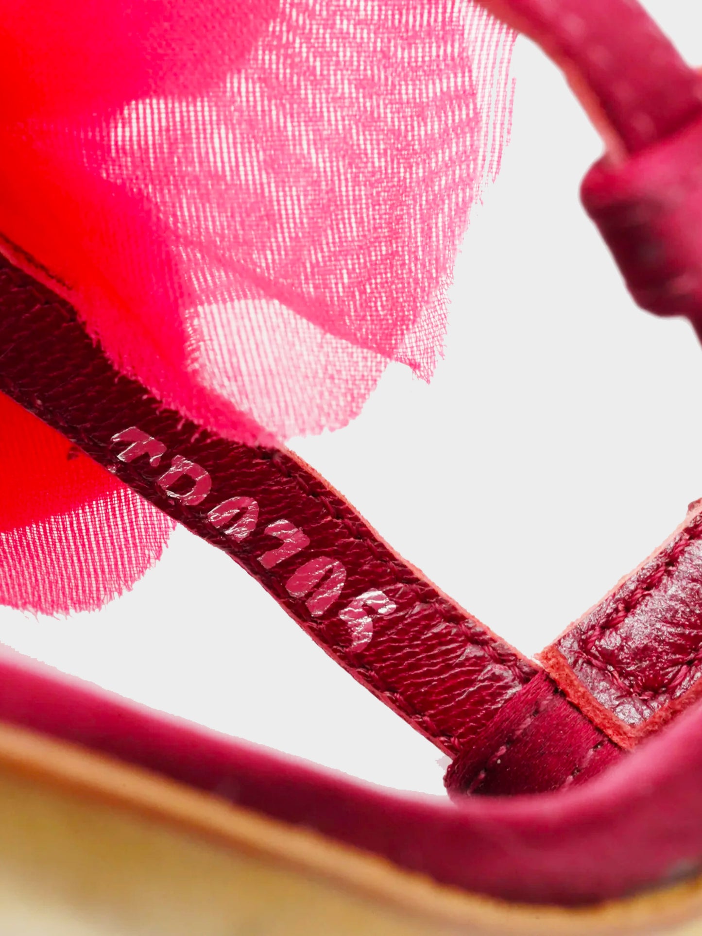 Christian Dior by John Galliano 2000s Burgundy Rose Satin Slingback Heels