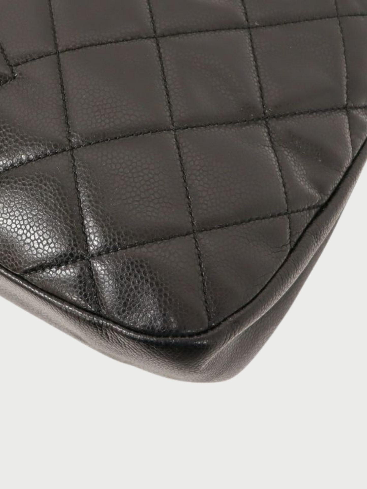 Chanel 2012 Black Caviar Skin Matelassé Chain Tote Bag