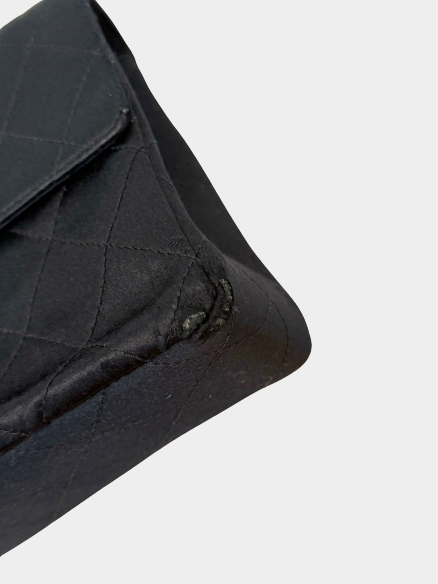 Chanel 1990s Black Satin Mini Classic Flap Bag