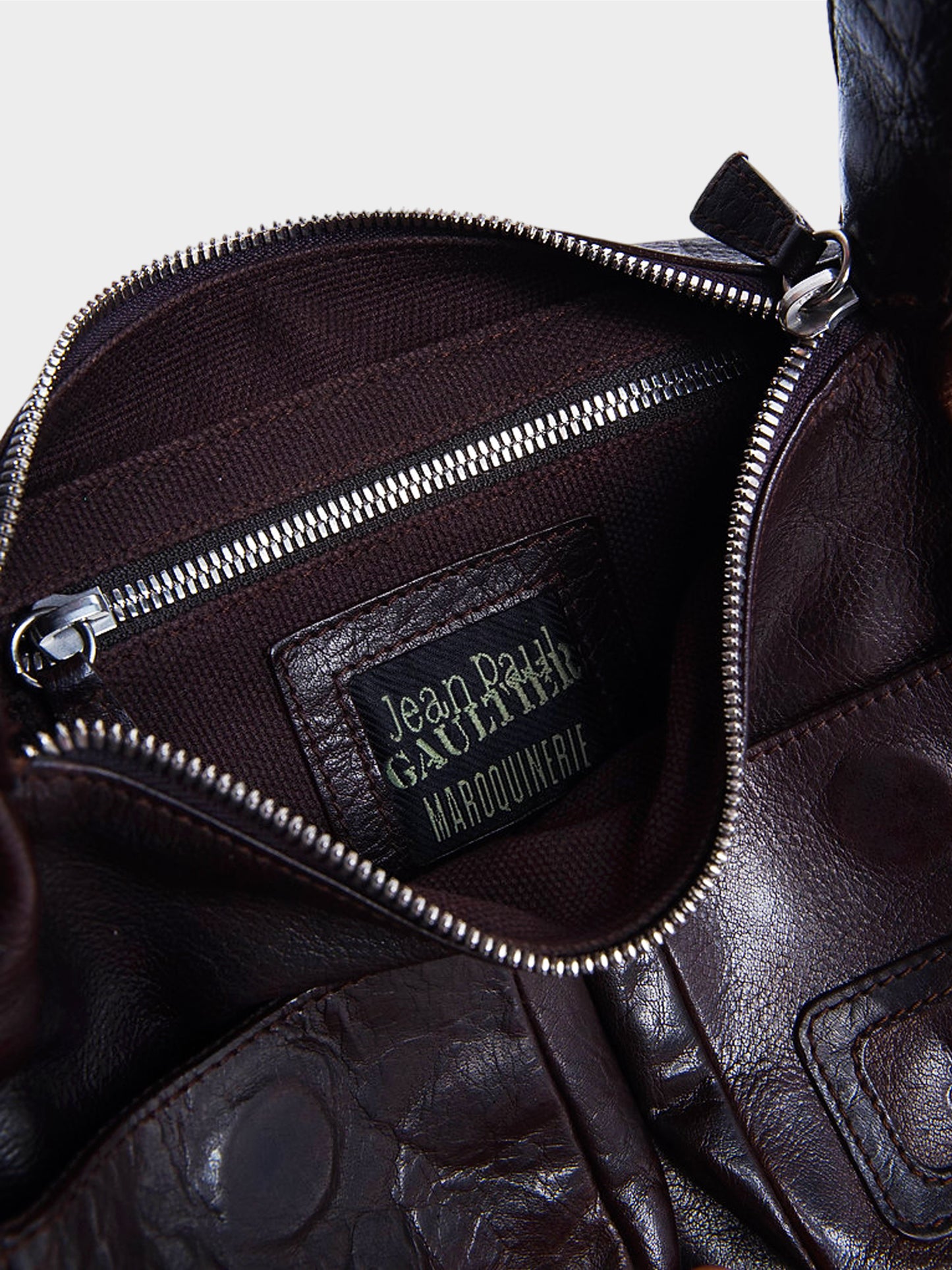 Jean Paul Gaultier 1990s Dark Brown Leather Adjustable Bag