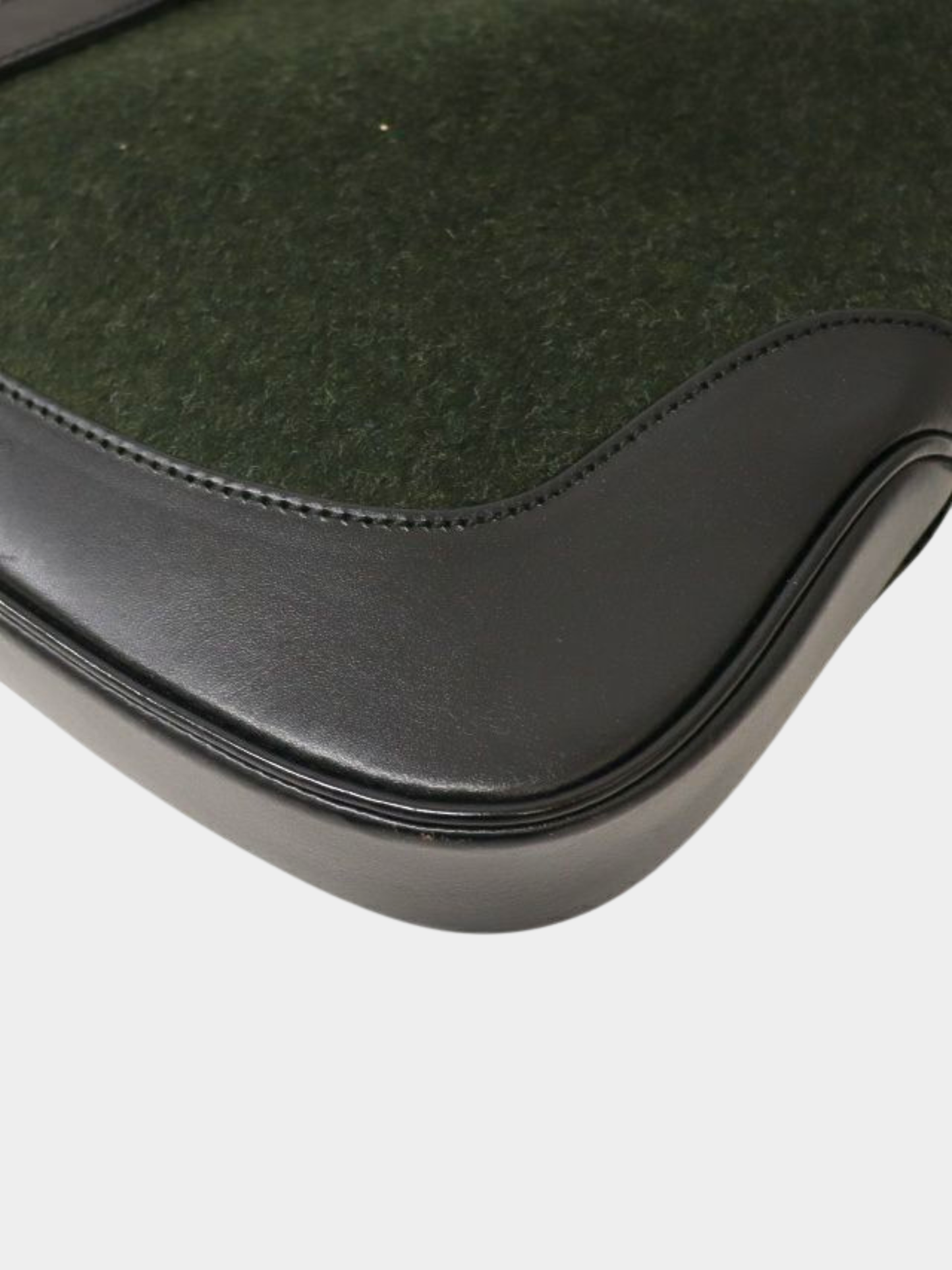 Gucci 2000s Black Khaki Wool Jackie One-Shoulder Bag