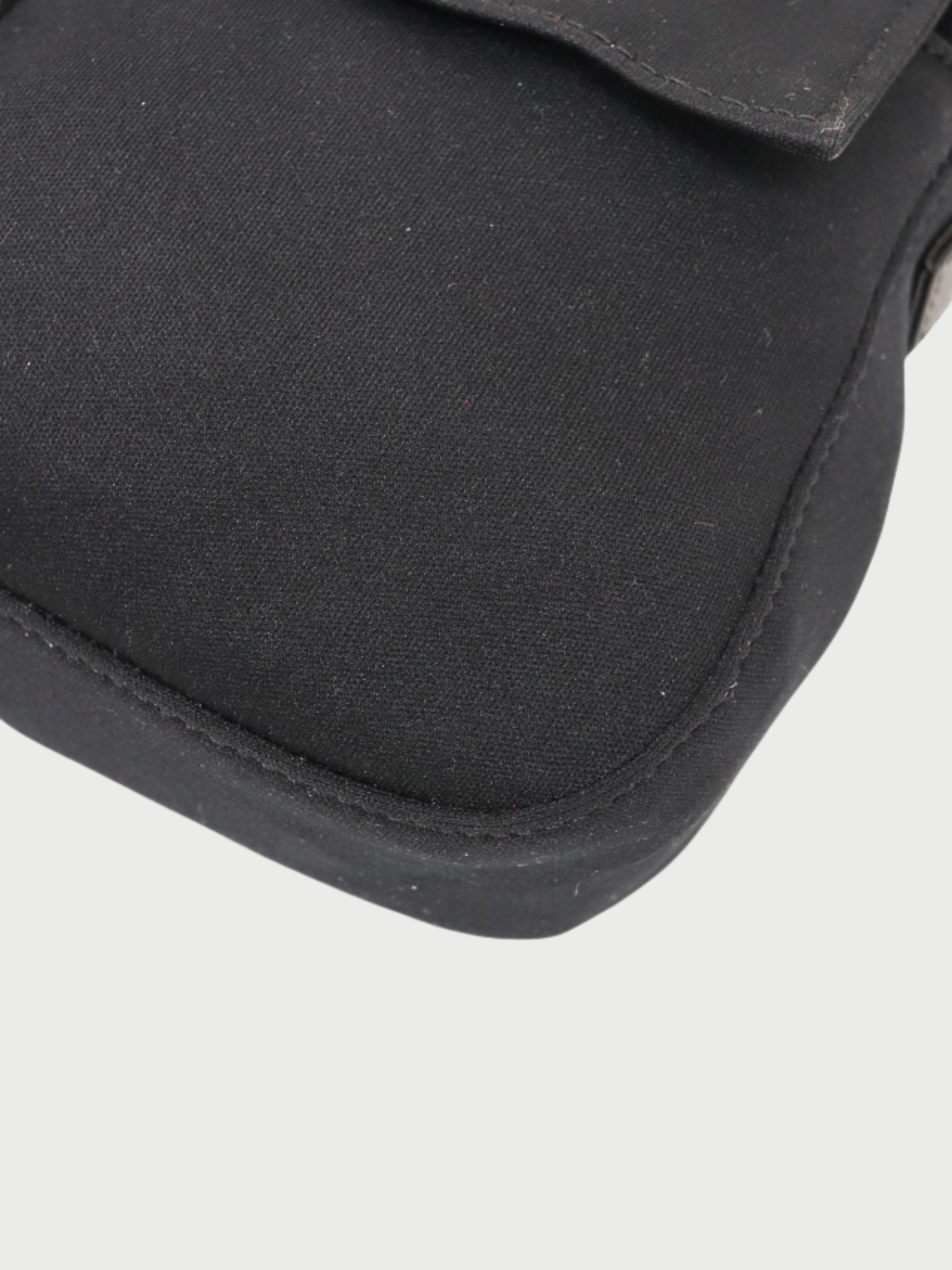 Fendi 1997 Black Jersey Mamma Baguette Bag