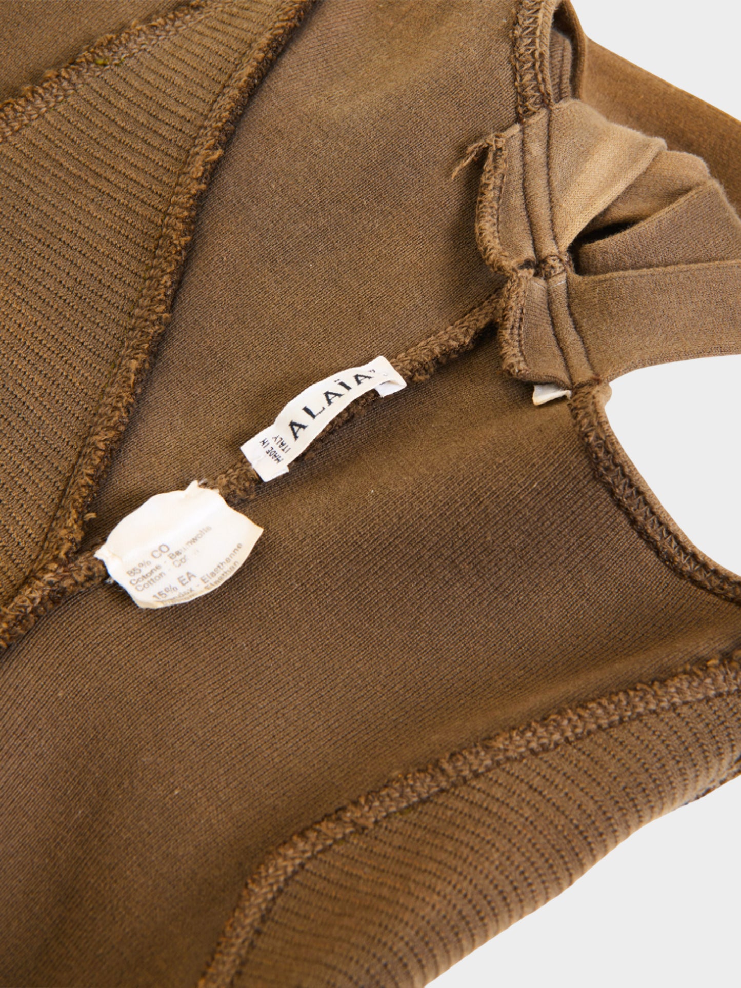 Azzedine Alaïa SS 1990 Brown Cotton Stretch Mini Dress