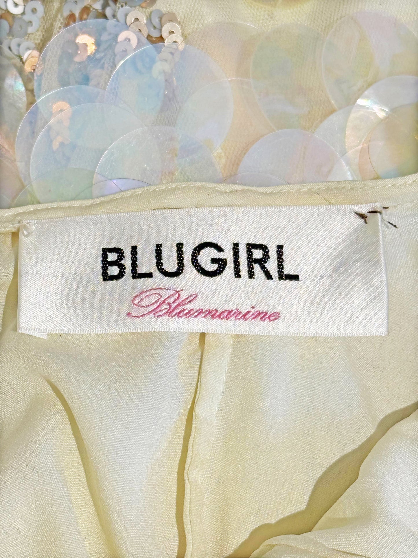 Blumarine 2000s Blugirl Multicolor Iridescent Sequined Polyamide Mesh Dress