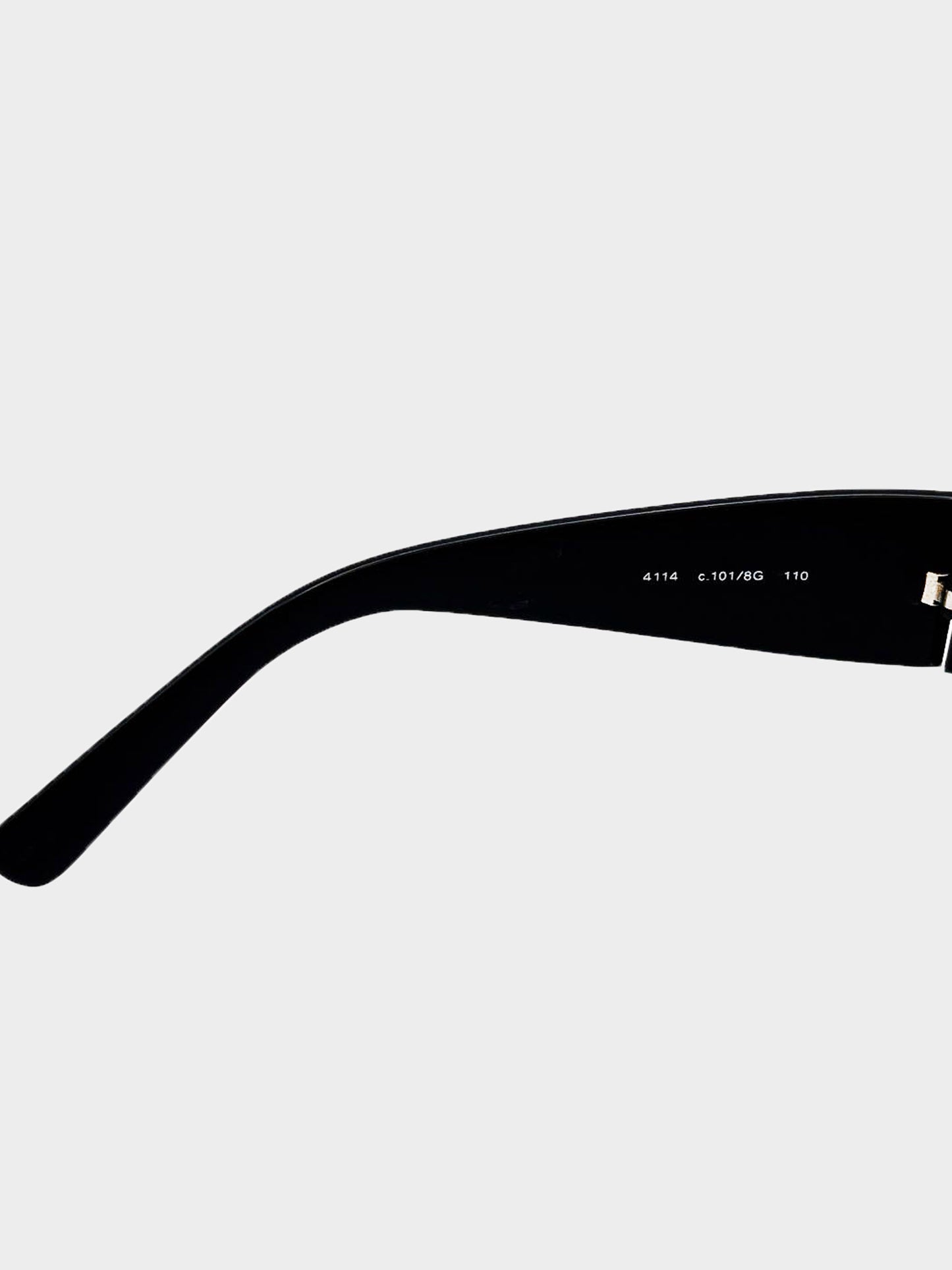 Chanel 2000s Black and Brown Oversized CC Shield Sunglasses