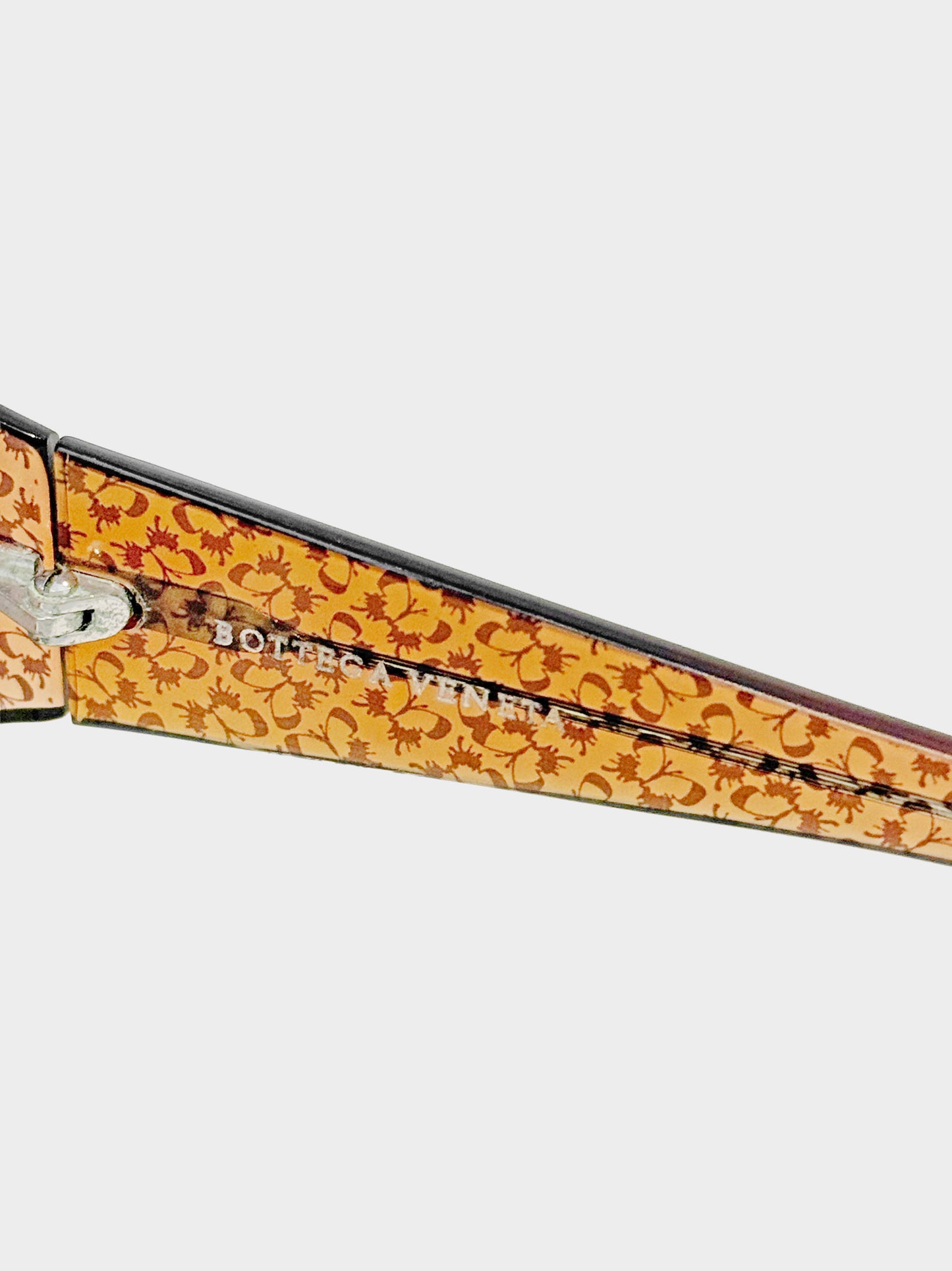Bottega Veneta 2000s Brown Butterfly Print Translucent Sunglasses