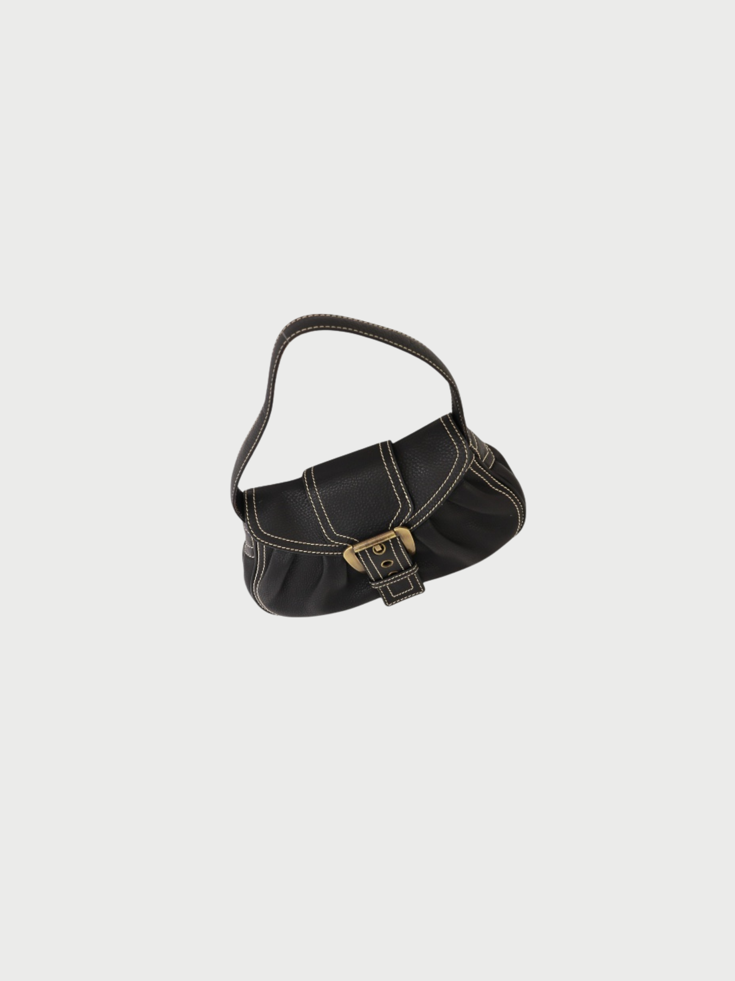Celine 2000s Black Leather Logo Hardware One-Shoulder Bag
