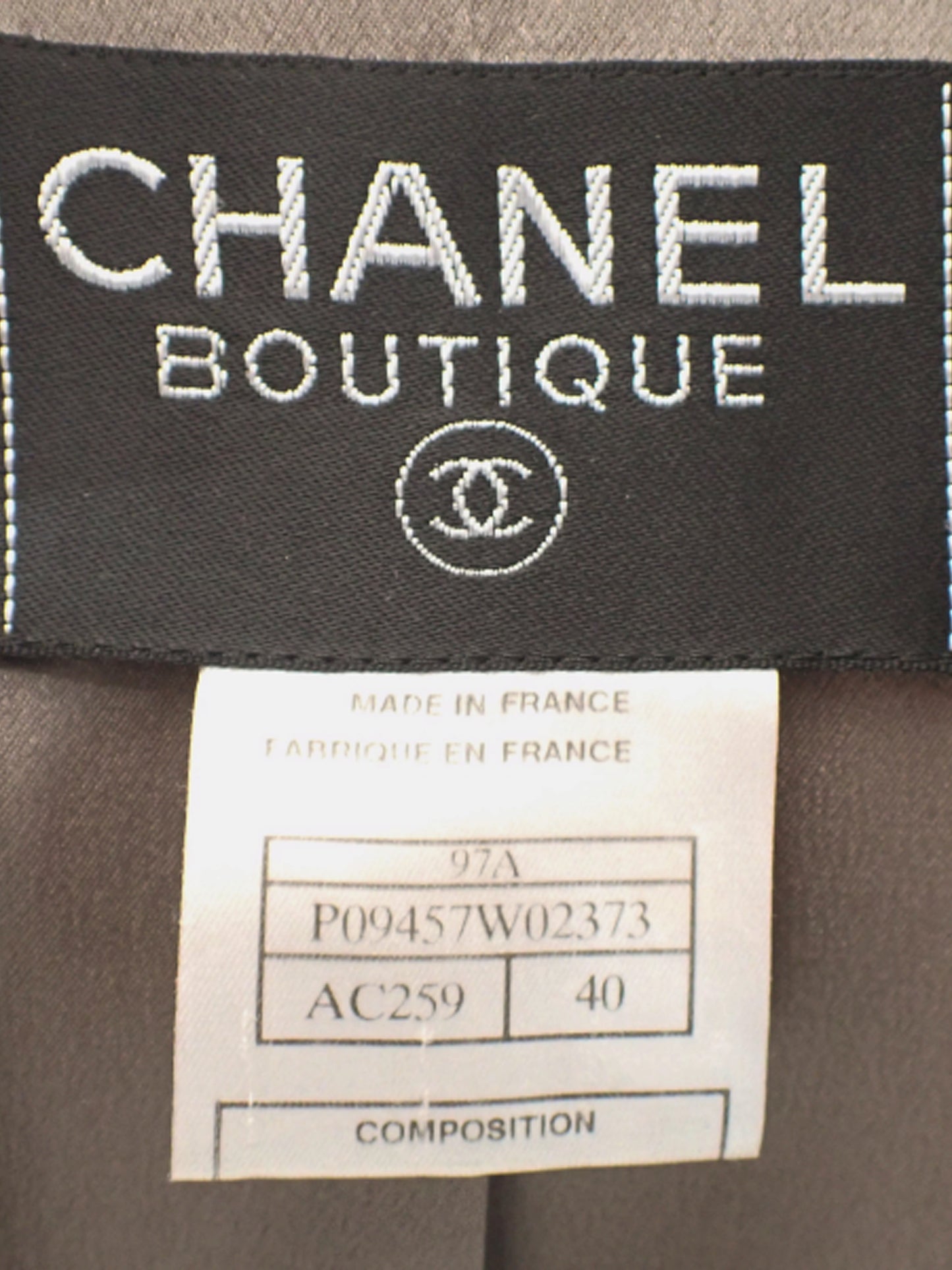Chanel FW 1997 Grey Wool Coat with Brown Fur Trim
