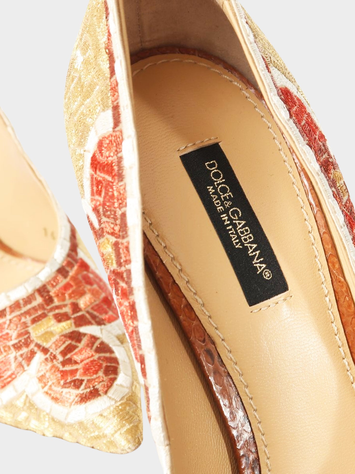 Dolce and Gabbana 2010s Multicolor Floral Embroidered Pumps