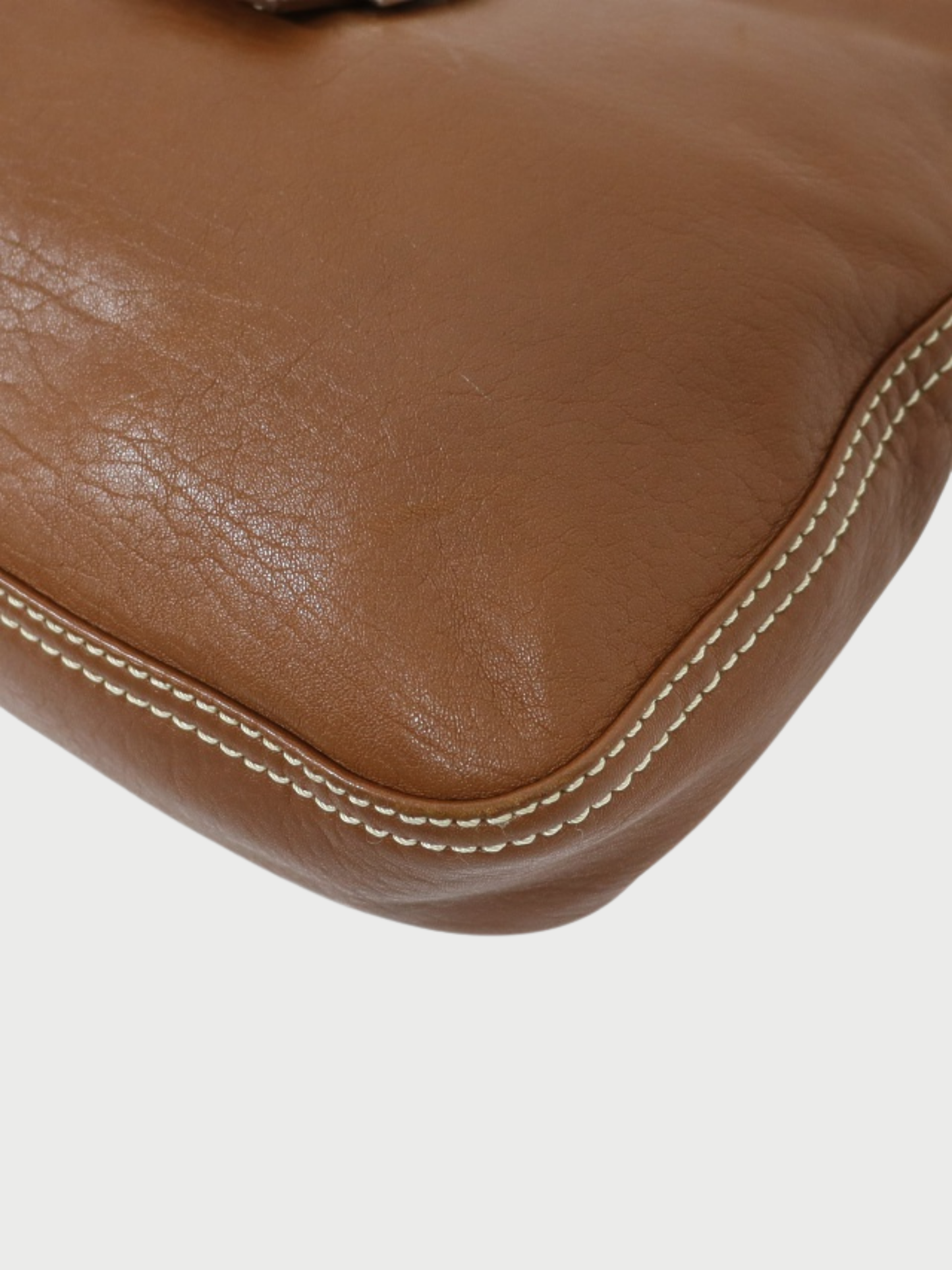 Fendi 2000s Brown Leather Mamma Baguette Bag