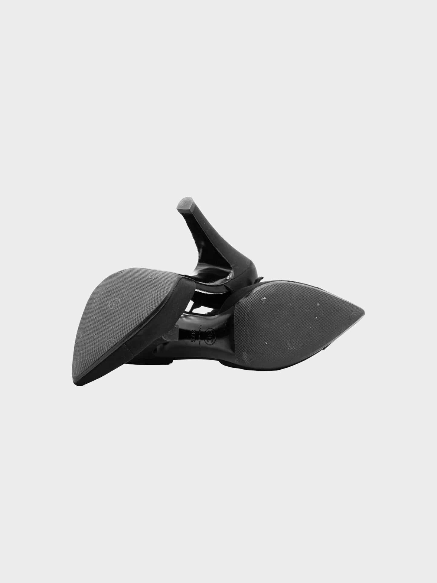 Chanel 2020 Black Satin Bow Pumps
