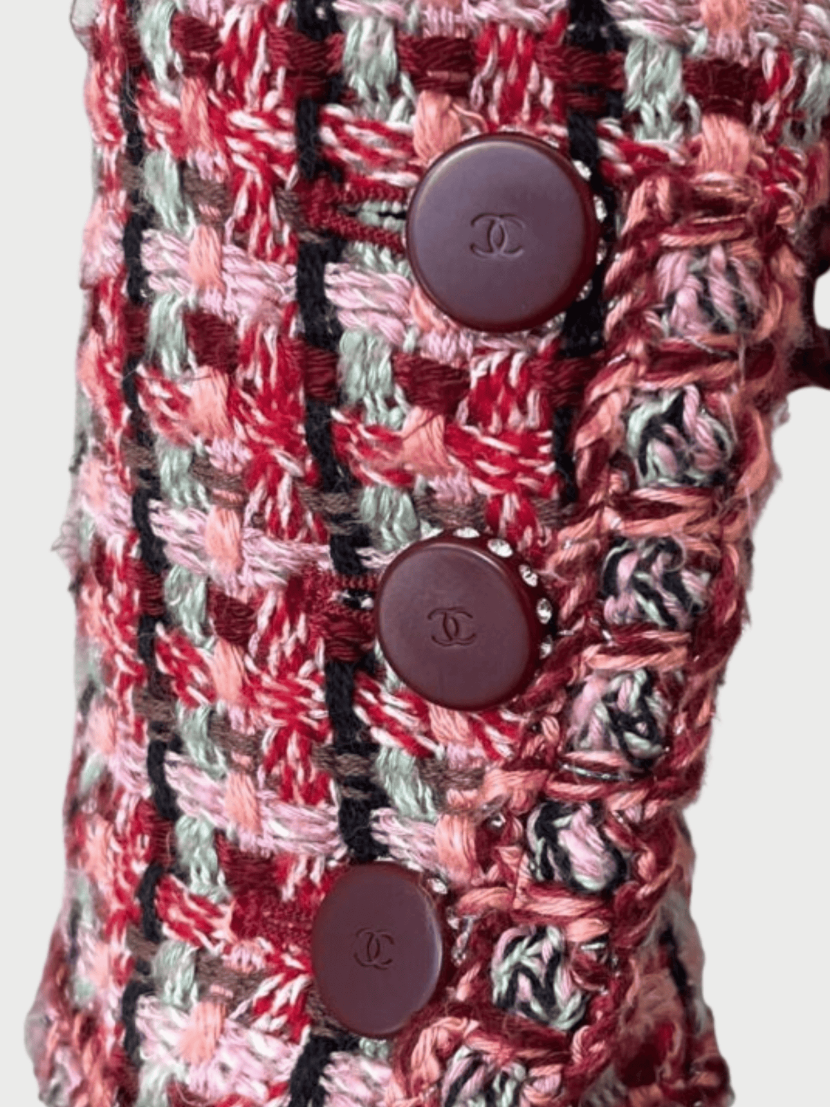Chanel By Karl Largerfeld 2002 Pink Red Tweed Four Pocket Jacket