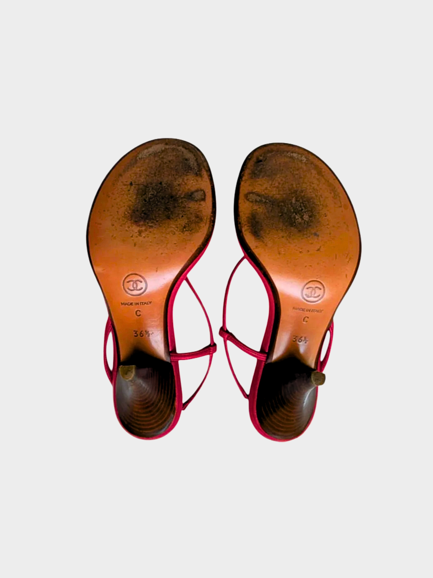 Chanel 2000s Red Slingback Strappy Ladybug Heel