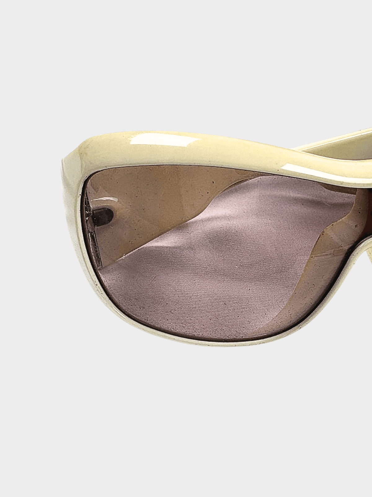 Christian Dior 2000s Cream Cannage Logo Rectangle Sunglasses