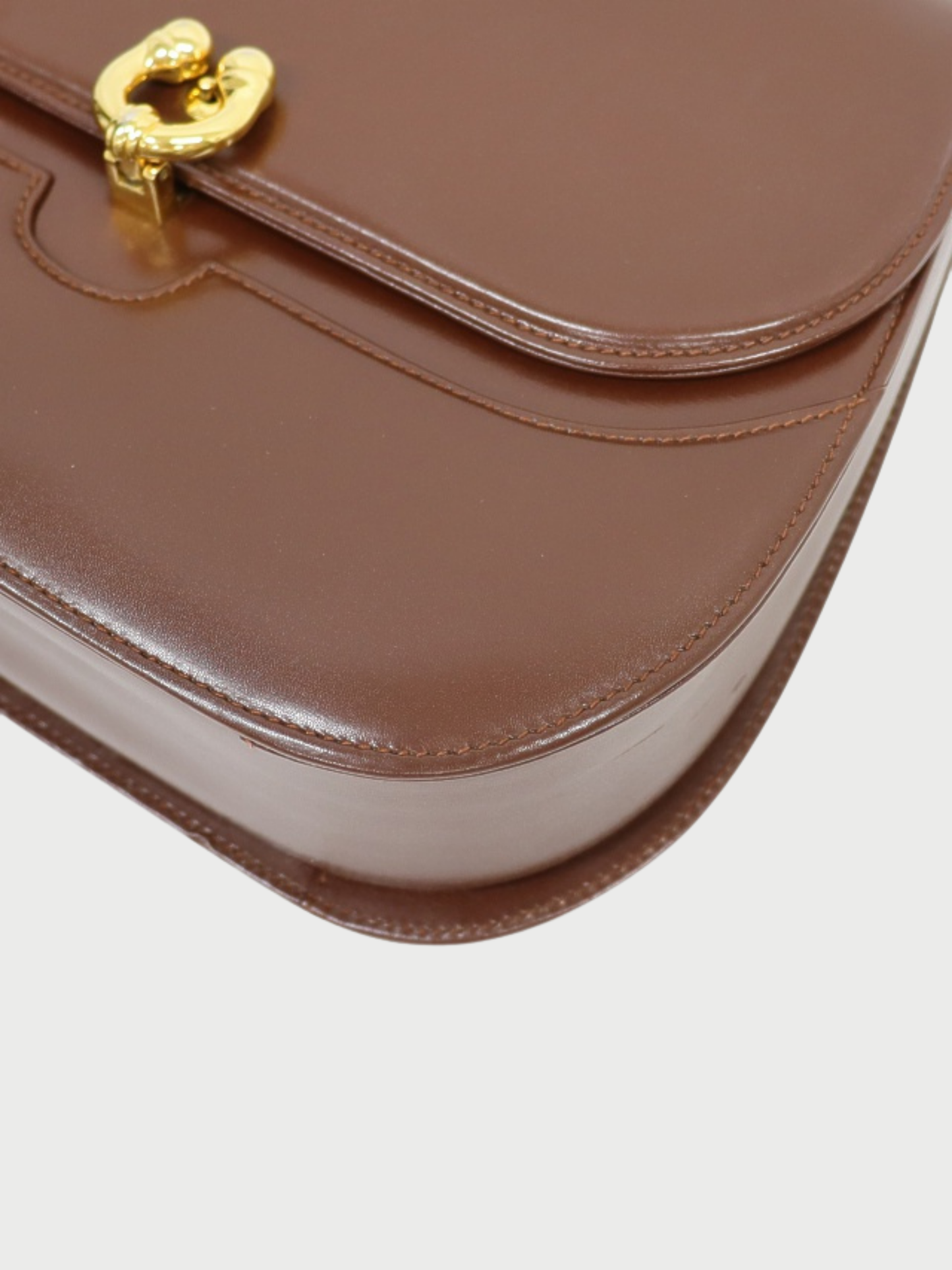 Gucci 2000s Brown Leather Horseshoe 2Way Bag