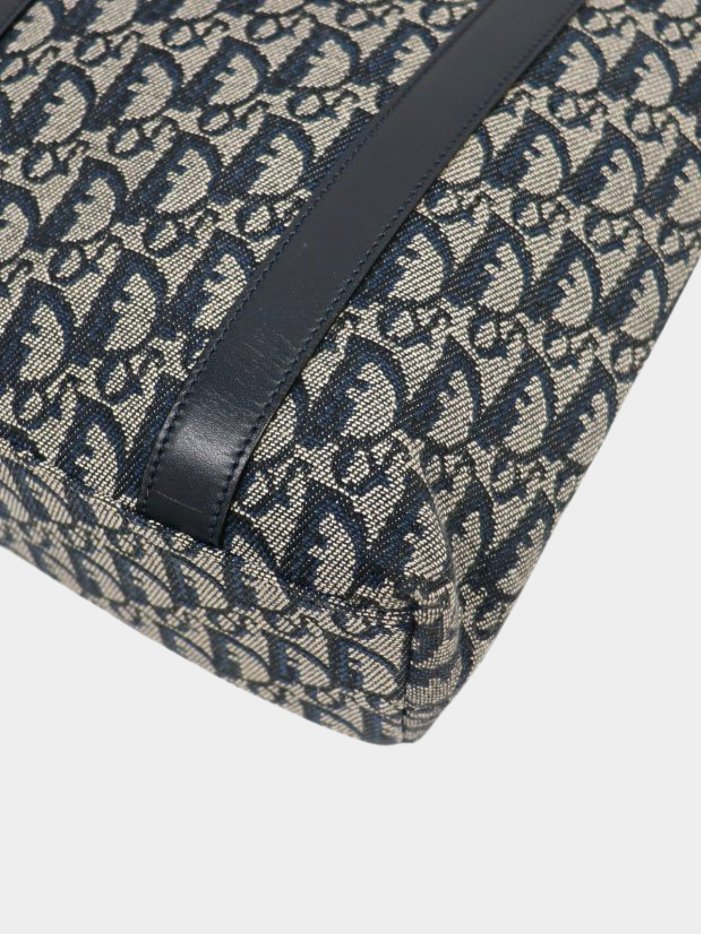 Christian Dior 2000s Navy Trotter Canvas Tote Bag