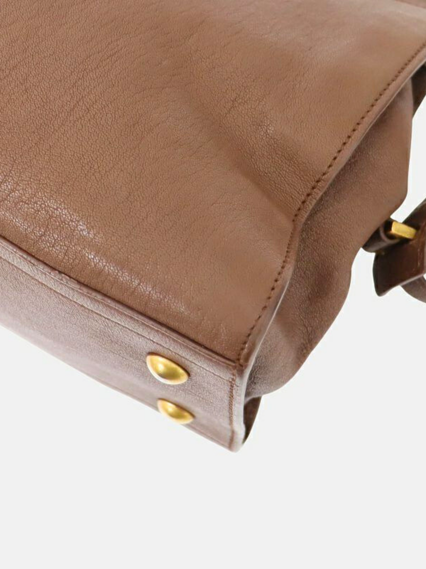 Yves Saint Laurent 2010s Brown Leather Y-Line Cabas Chic Bag