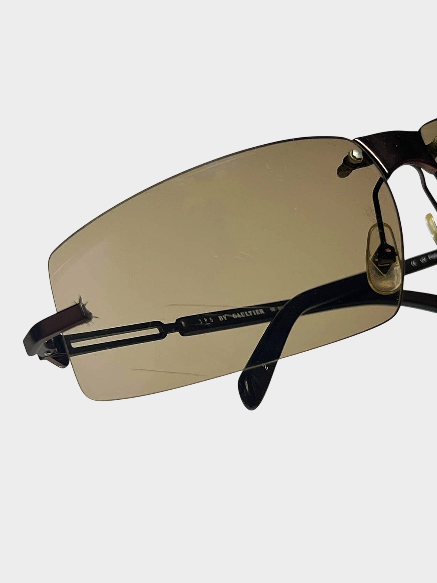 Jean Paul Gaultier 1990s Brown Rectangular Sunglasses