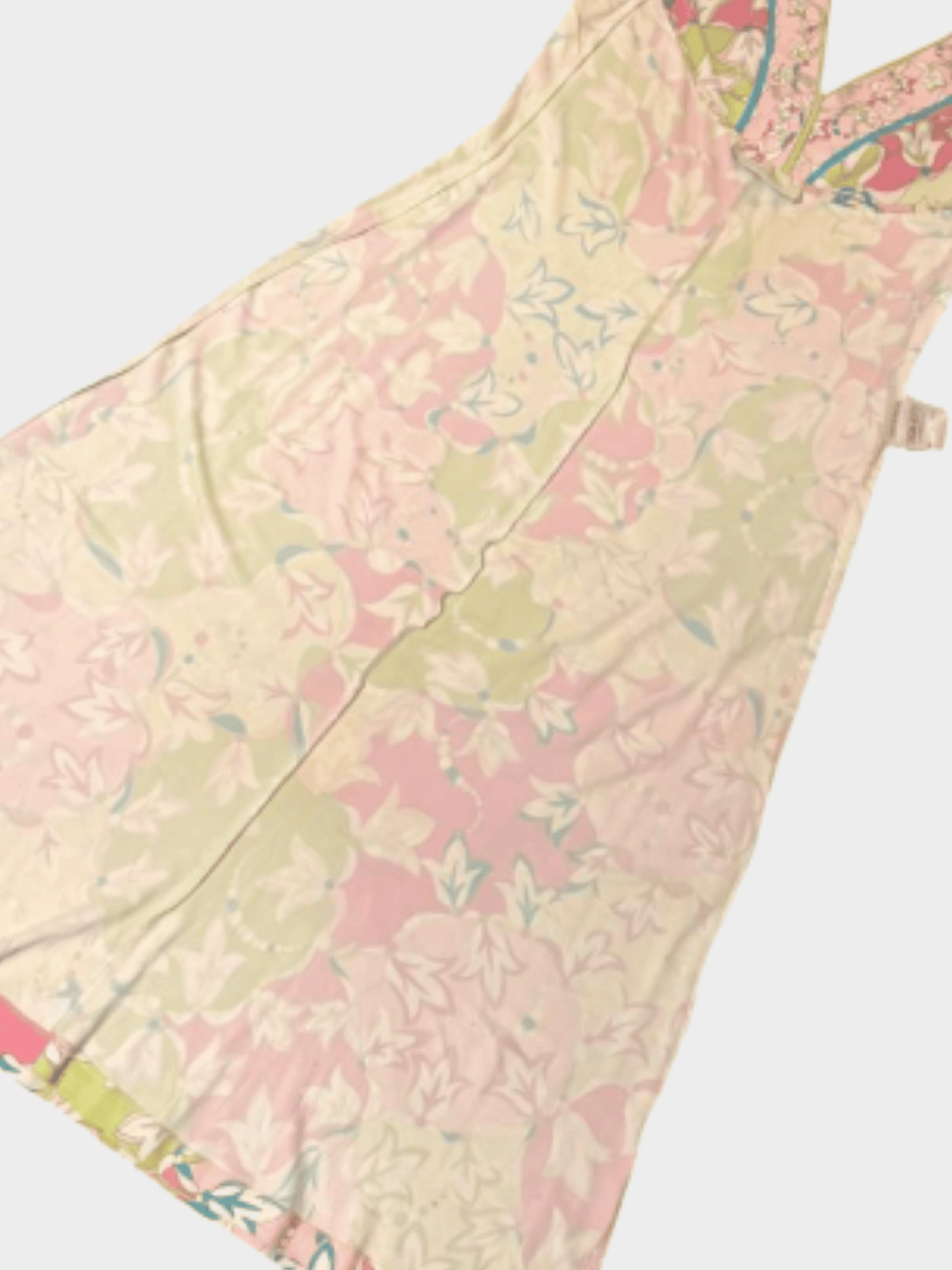 Emilio Pucci 2000s Pink Floral V-neckline Dress