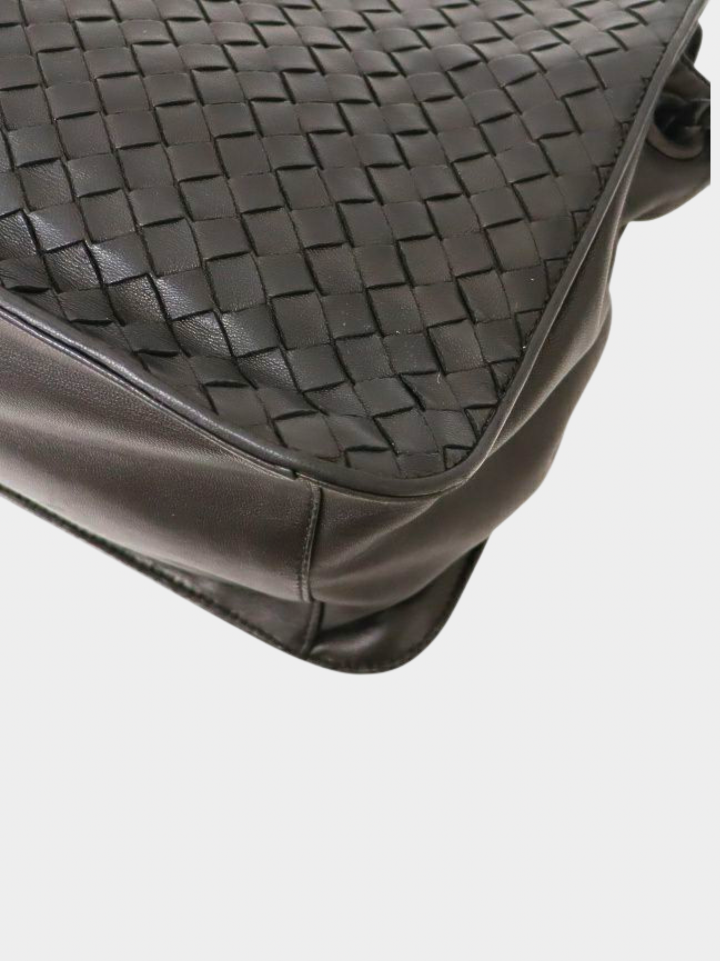 Bottega Veneta 2000s Black Intrecciato Leather One-Shoulder Bag
