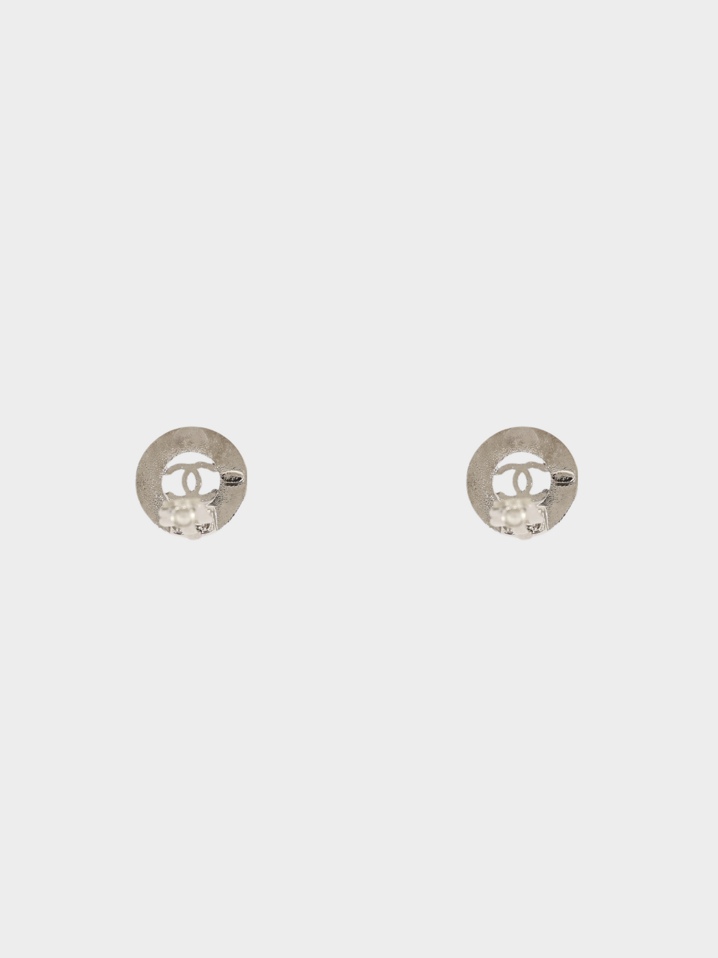 Chanel 2000s Silver CC Round Clip-on Earrings