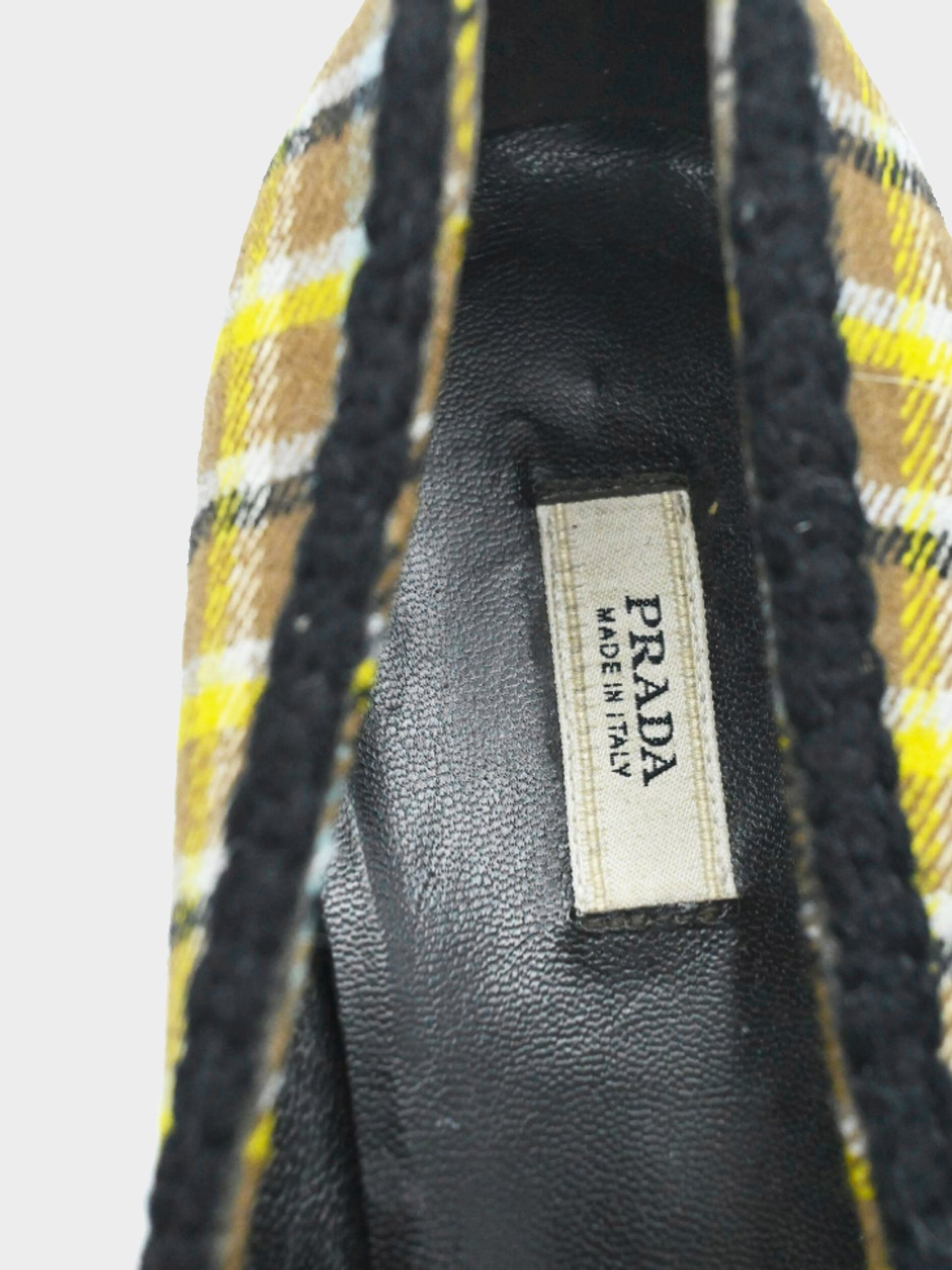 Prada Mid-2000s Green and Brown Prince of Wales Wool Pumps