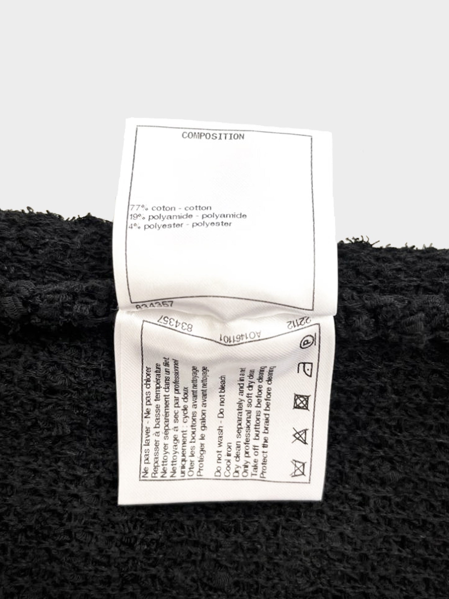 Chanel 2019 Black La Pausa Boucle Cotton Tunic Top