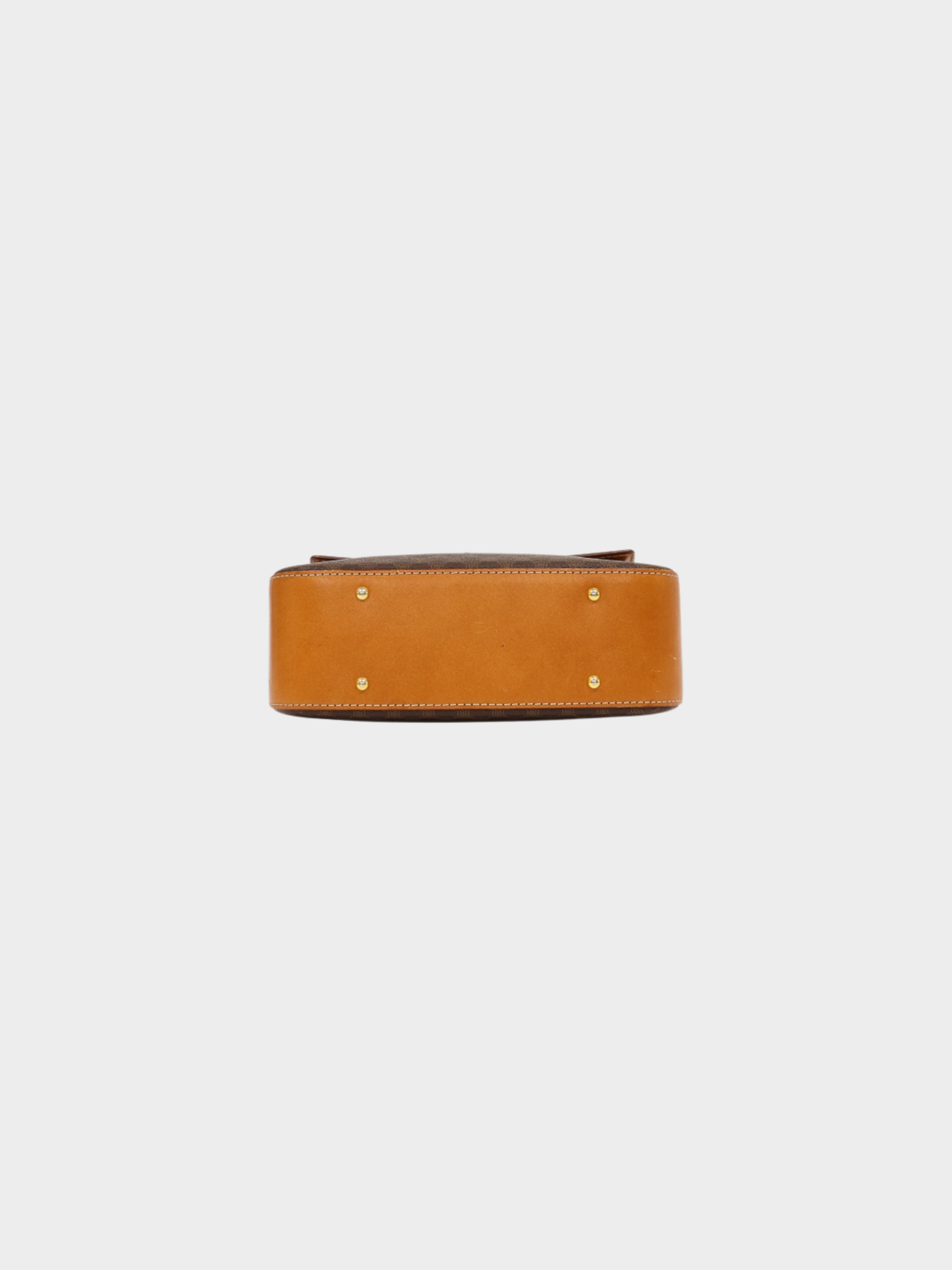 Celine 2000s Brown Macadam Leather PVC Turn Lock 2-Way Bag