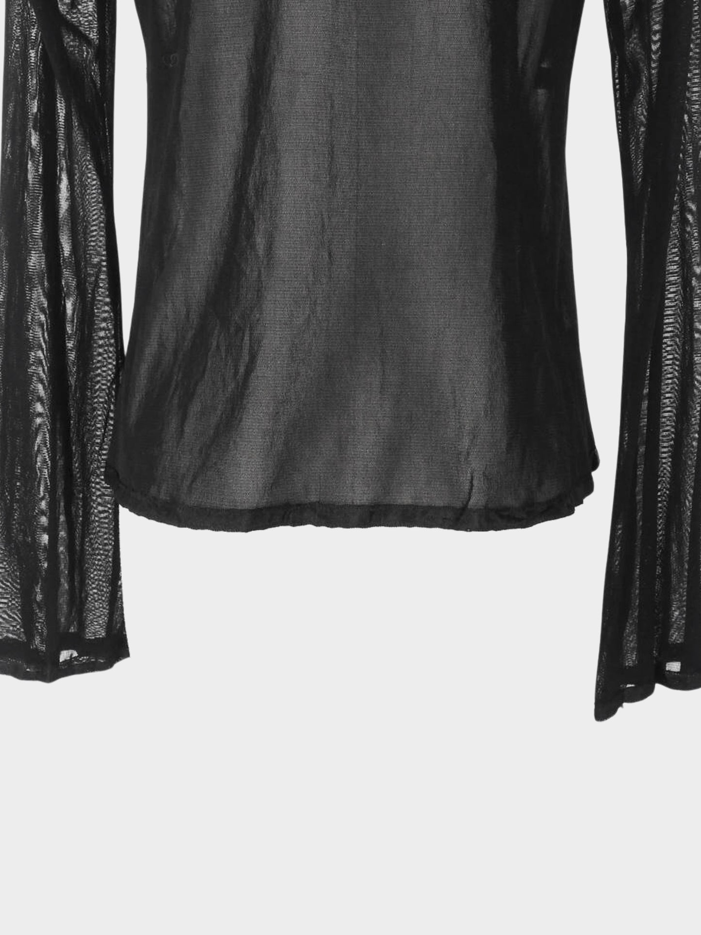 Jean Paul Gaultier 2000s Black Nylon Mesh Long Sleeve Top