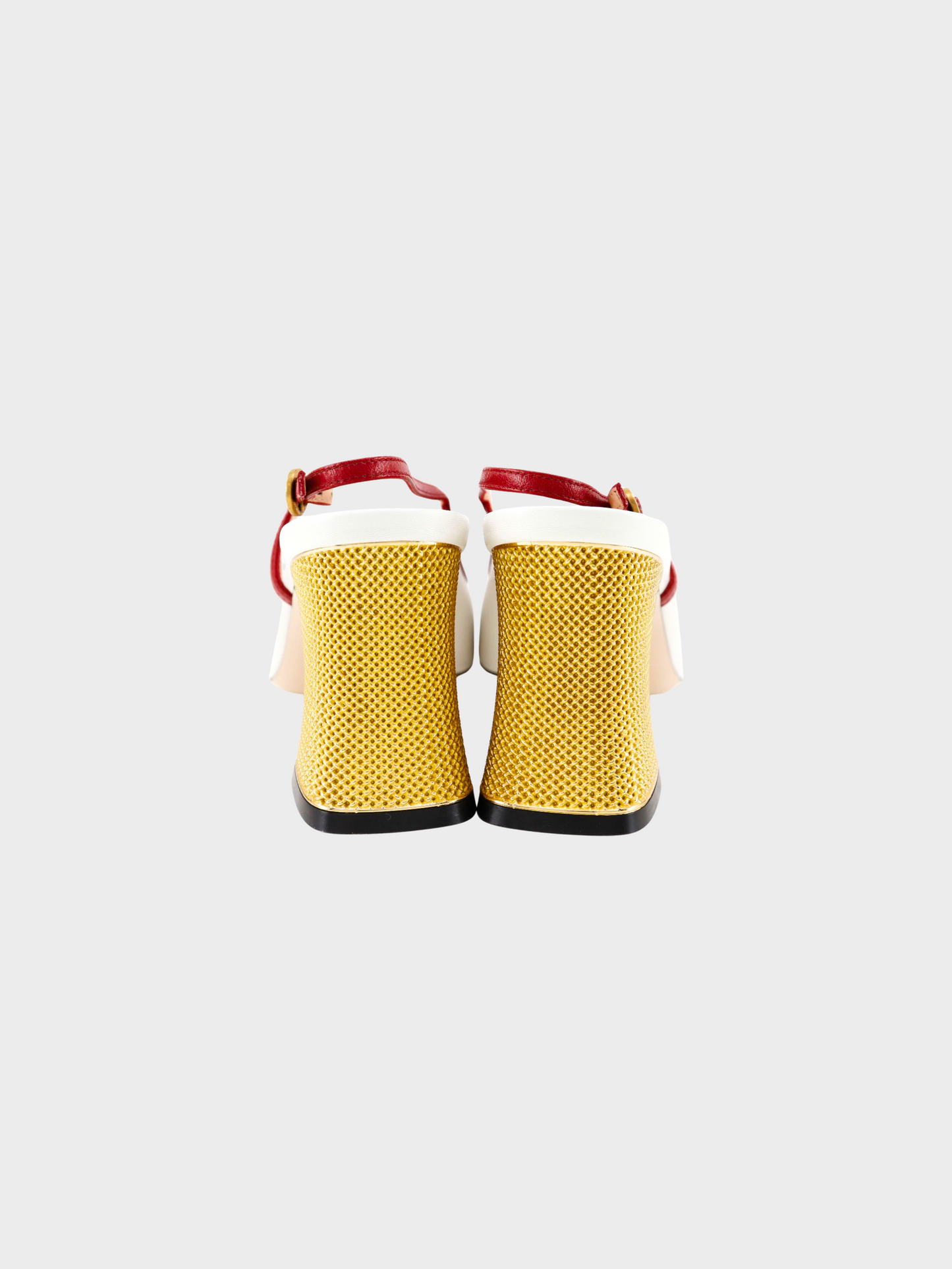 Gucci 2010s White Ribbon GG Heel Sandals
