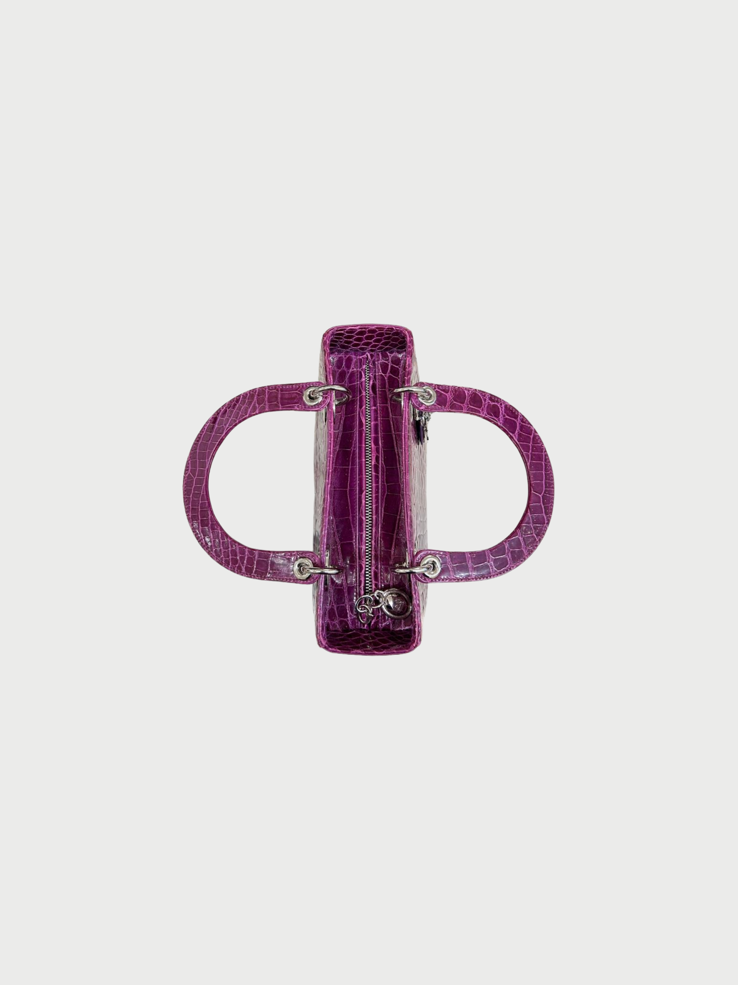 Christian Dior 2000s Magenta Crocodile Medium Lady Dior Bag