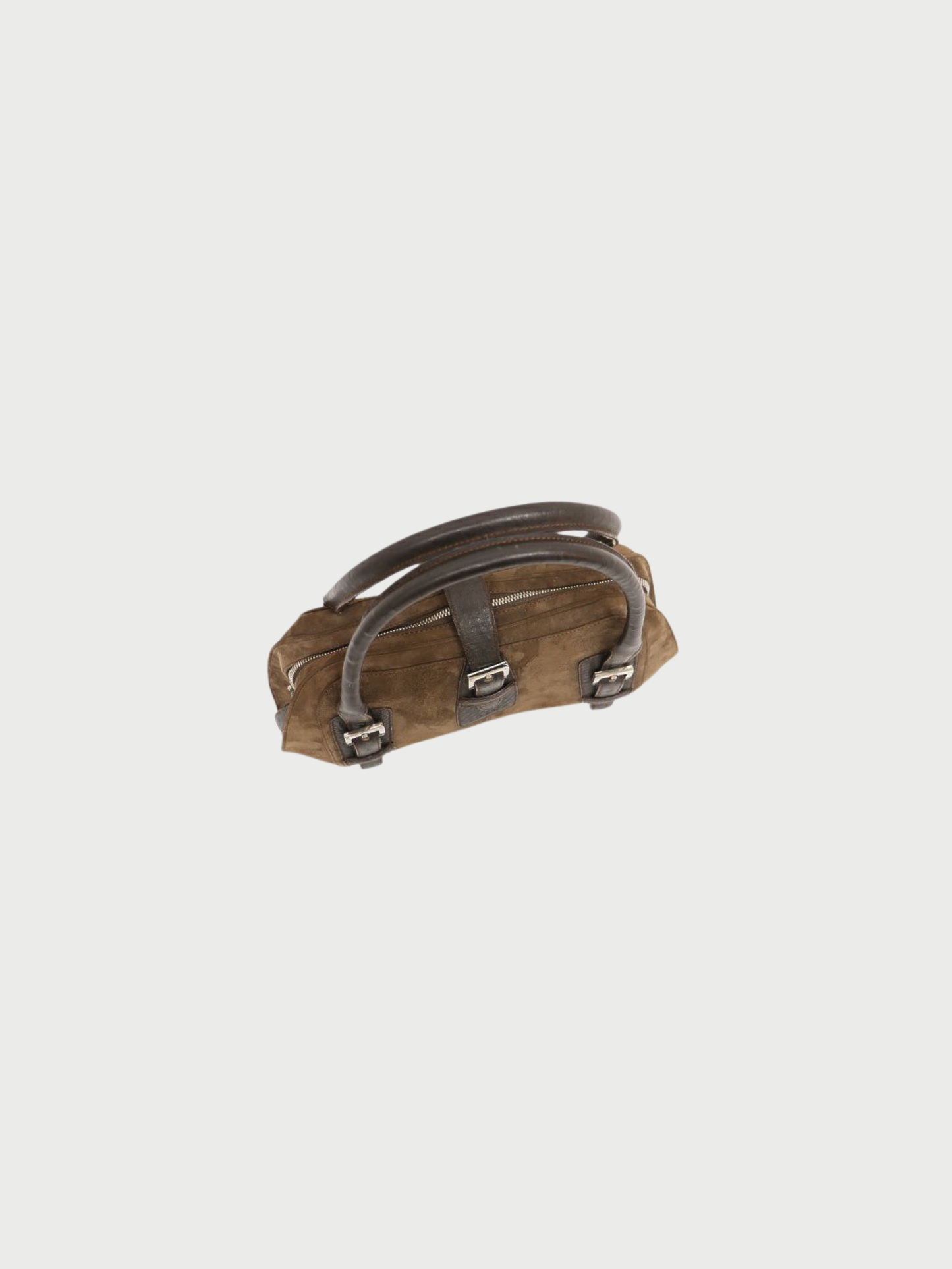 Loewe 2000s Brown Suede Ostrich Senda Bag