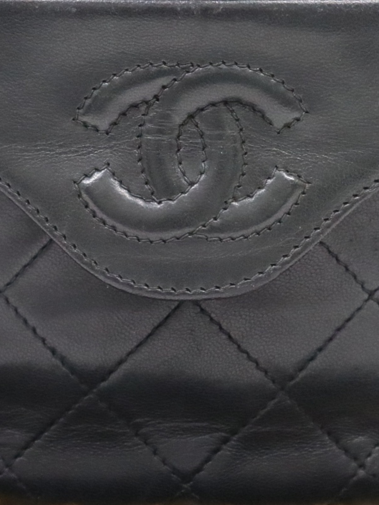 Chanel 1990s Black Lambskin Matelassé Tassel Chain Shoulder Bag