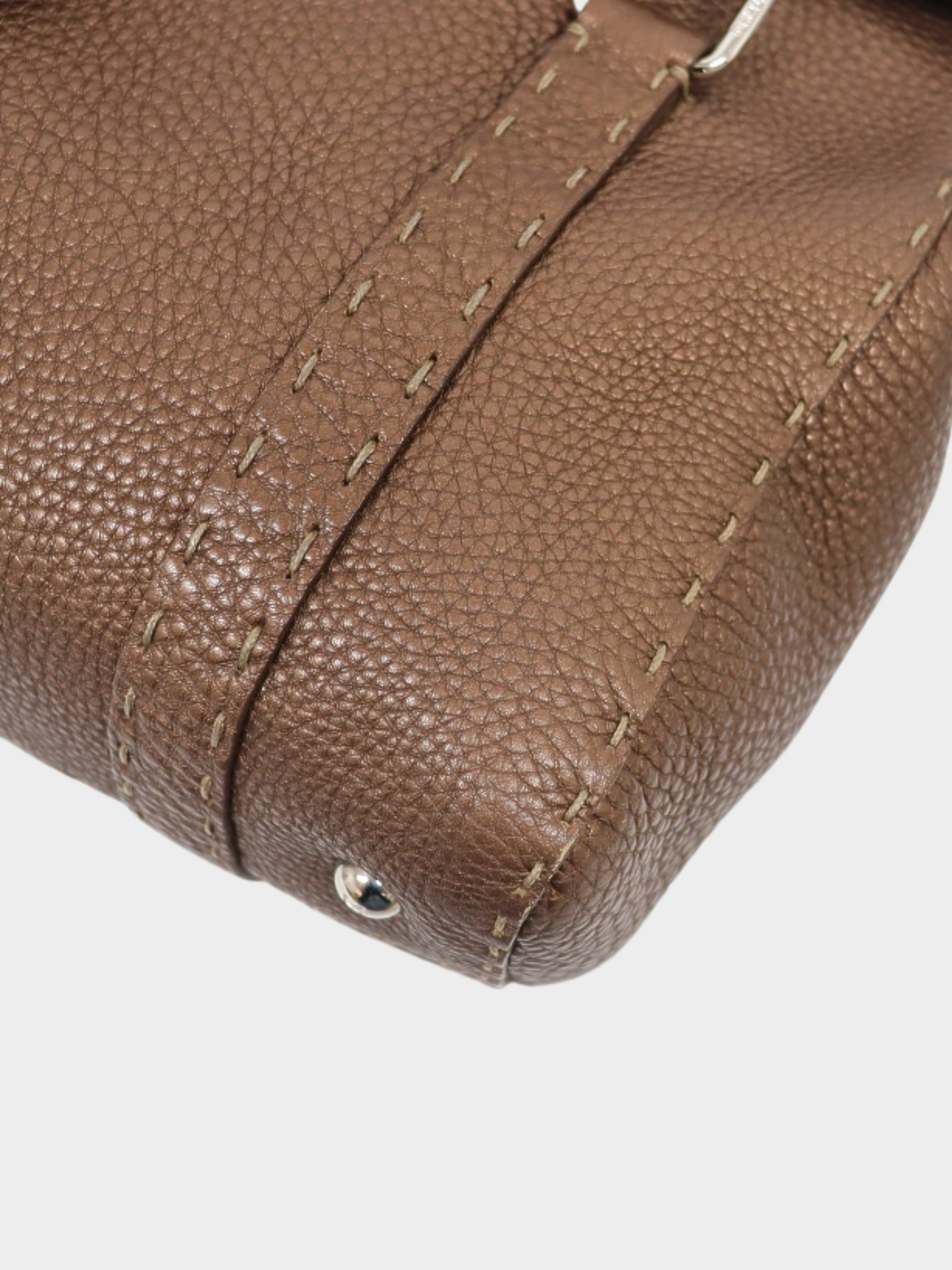 Fendi 2000s Brown Leather Selleria Handbag