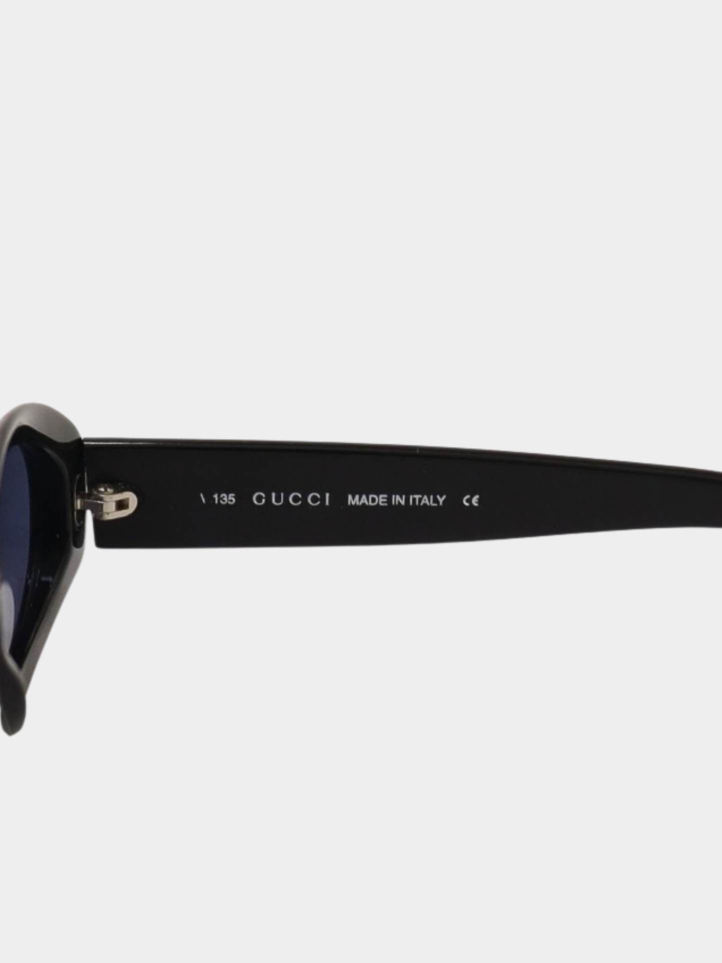 Gucci 1990s Black Green Plastic Oval Sunglasses