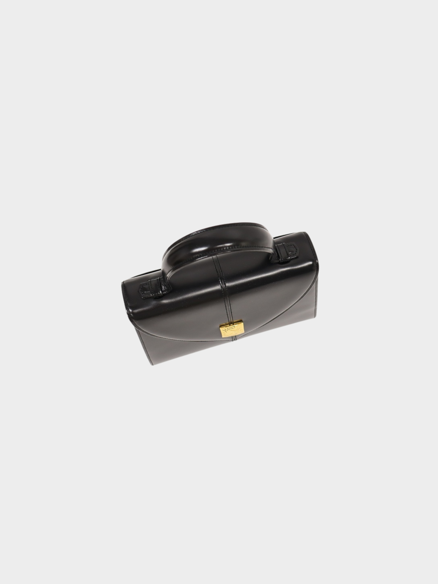 Yves Saint Laurent 2000s Black Leather Logo Hardware Handbag