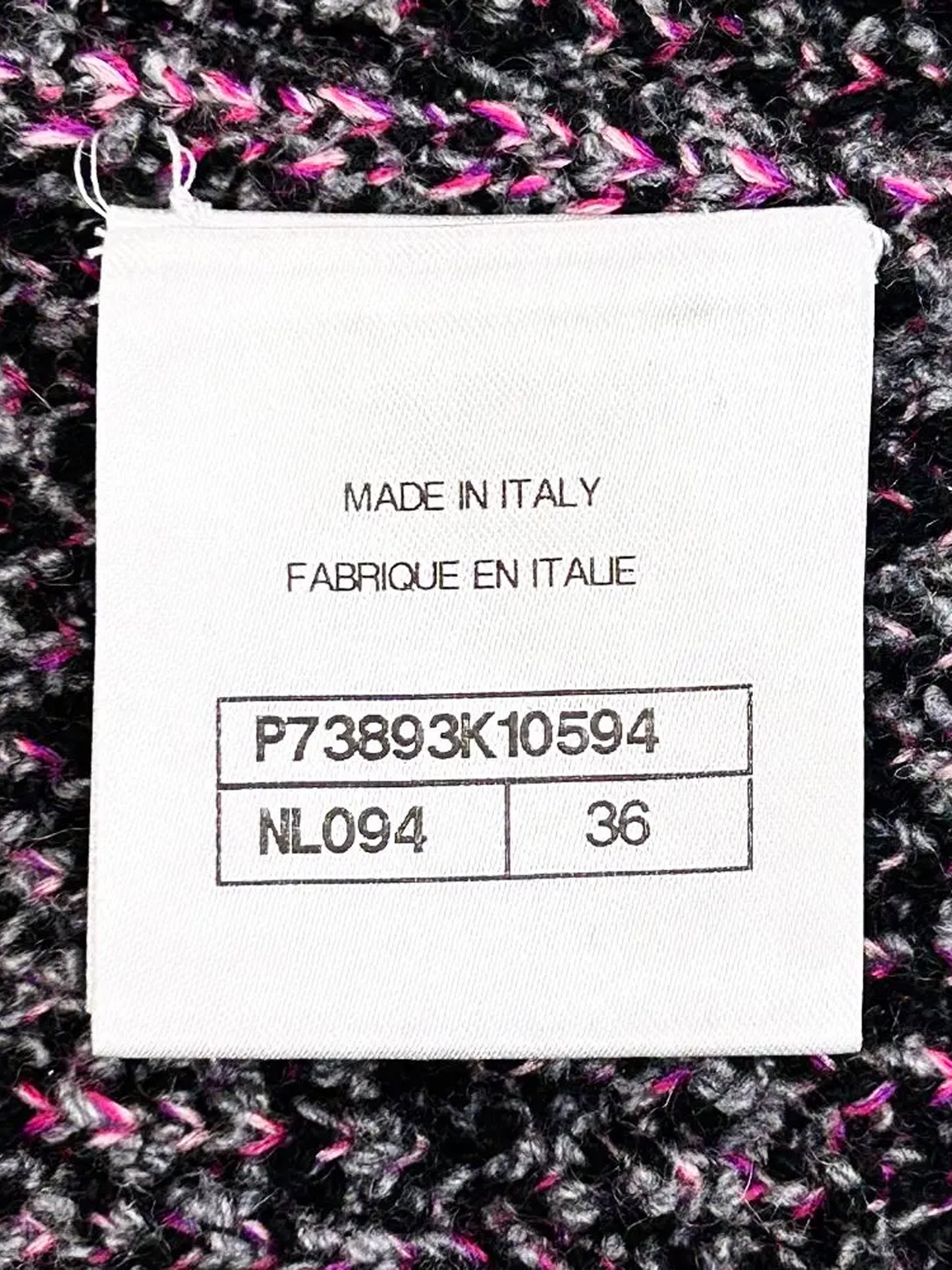 Chanel 2022 Black, Grey, and Pink Cashmere Knitted Vest