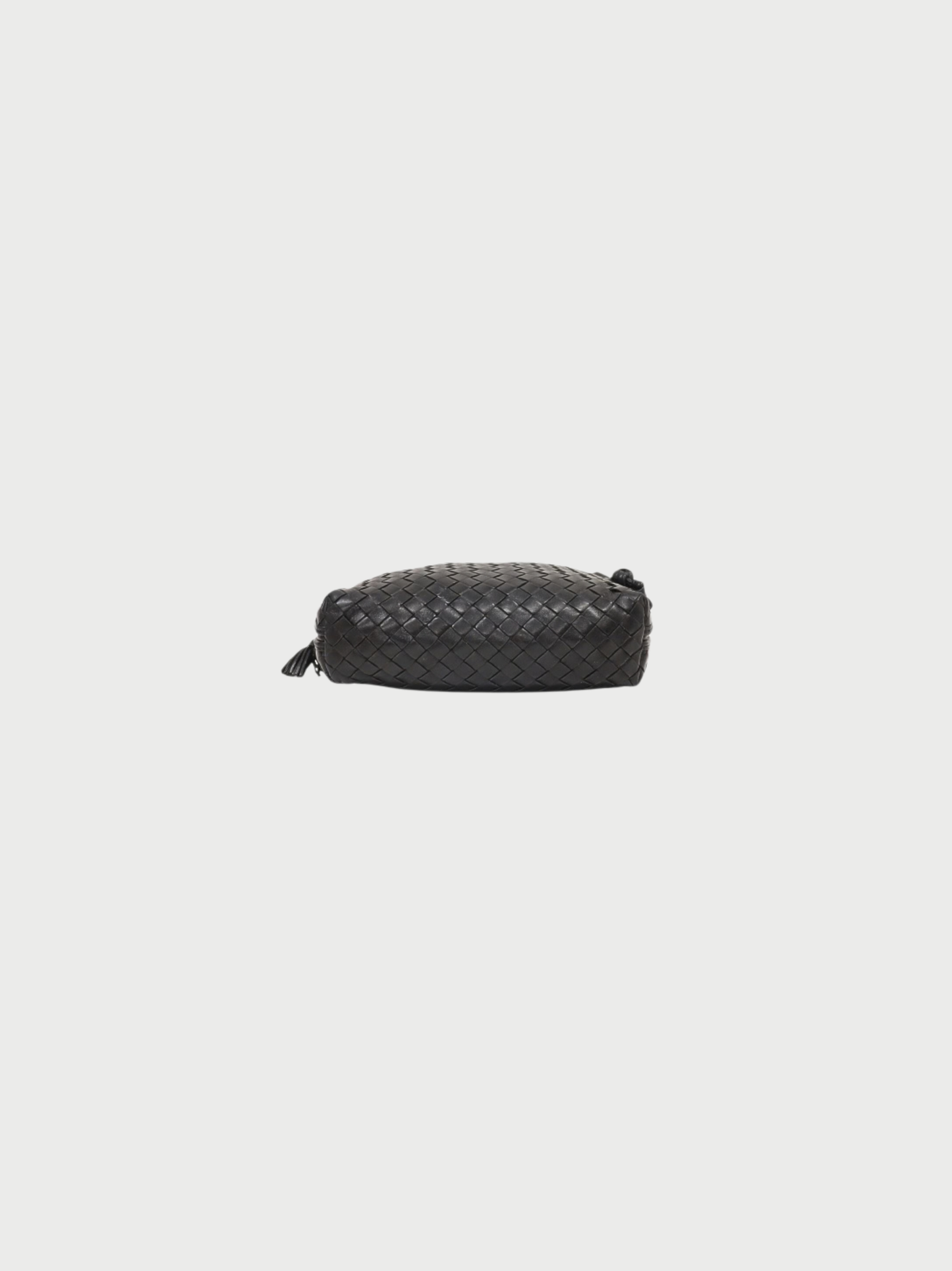 Bottega Veneta 2010s Black Intrecciato Leather Shoulder Bag
