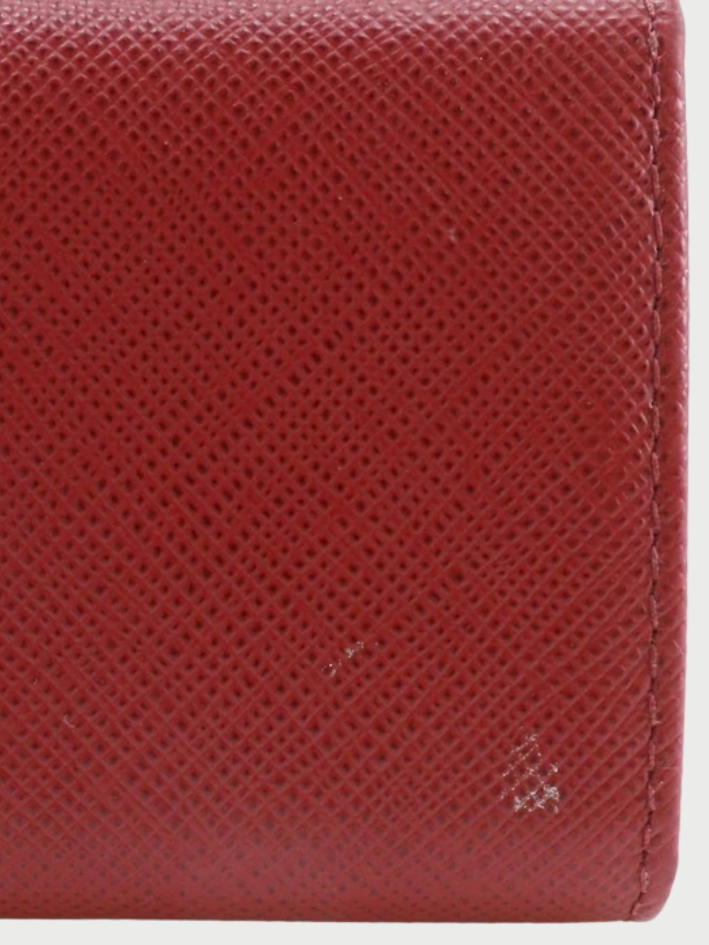 Prada 2010s Red Saffiano Leather Key Case